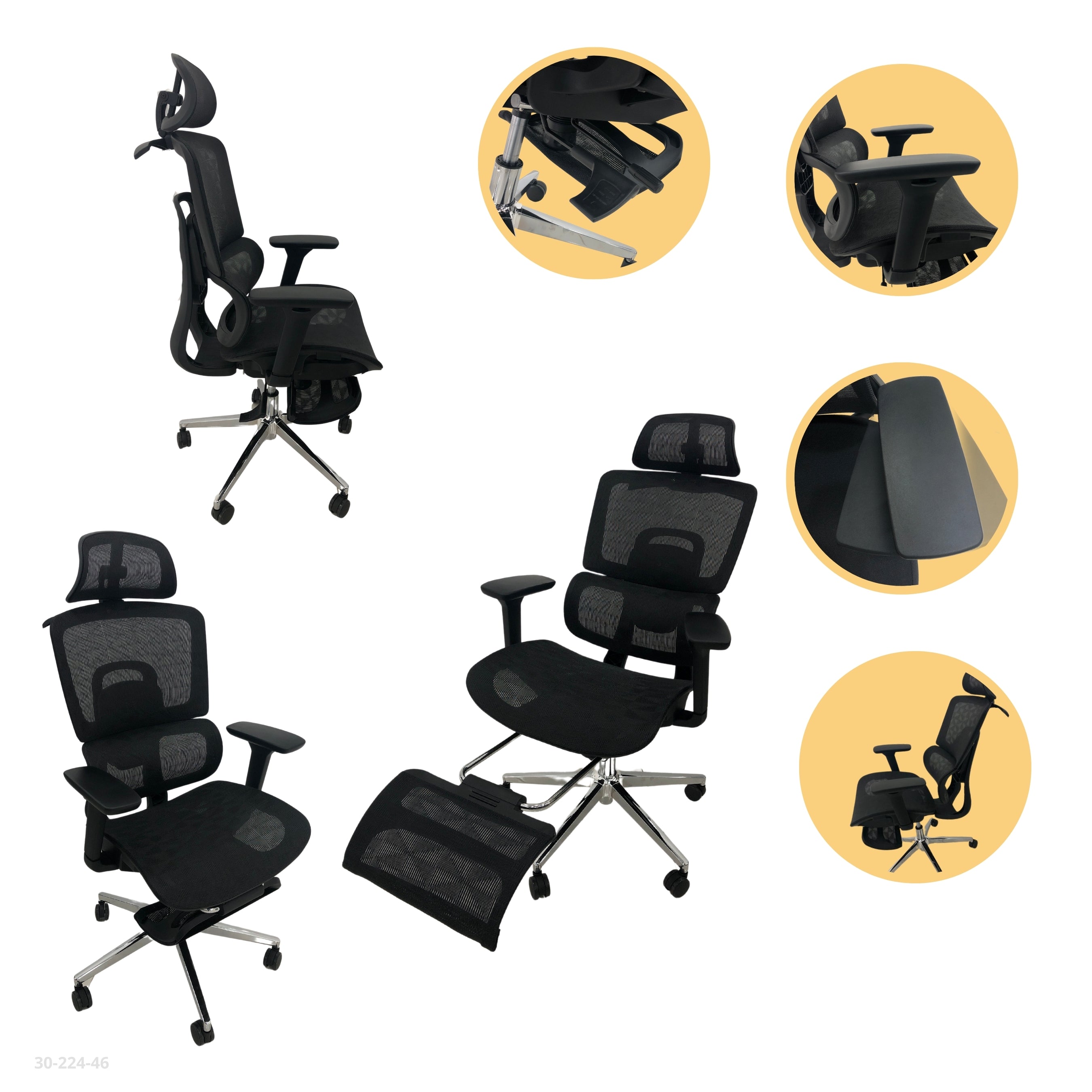 BLACK OFFICE CHAIR 62*50*170H-CM / 30-224-31