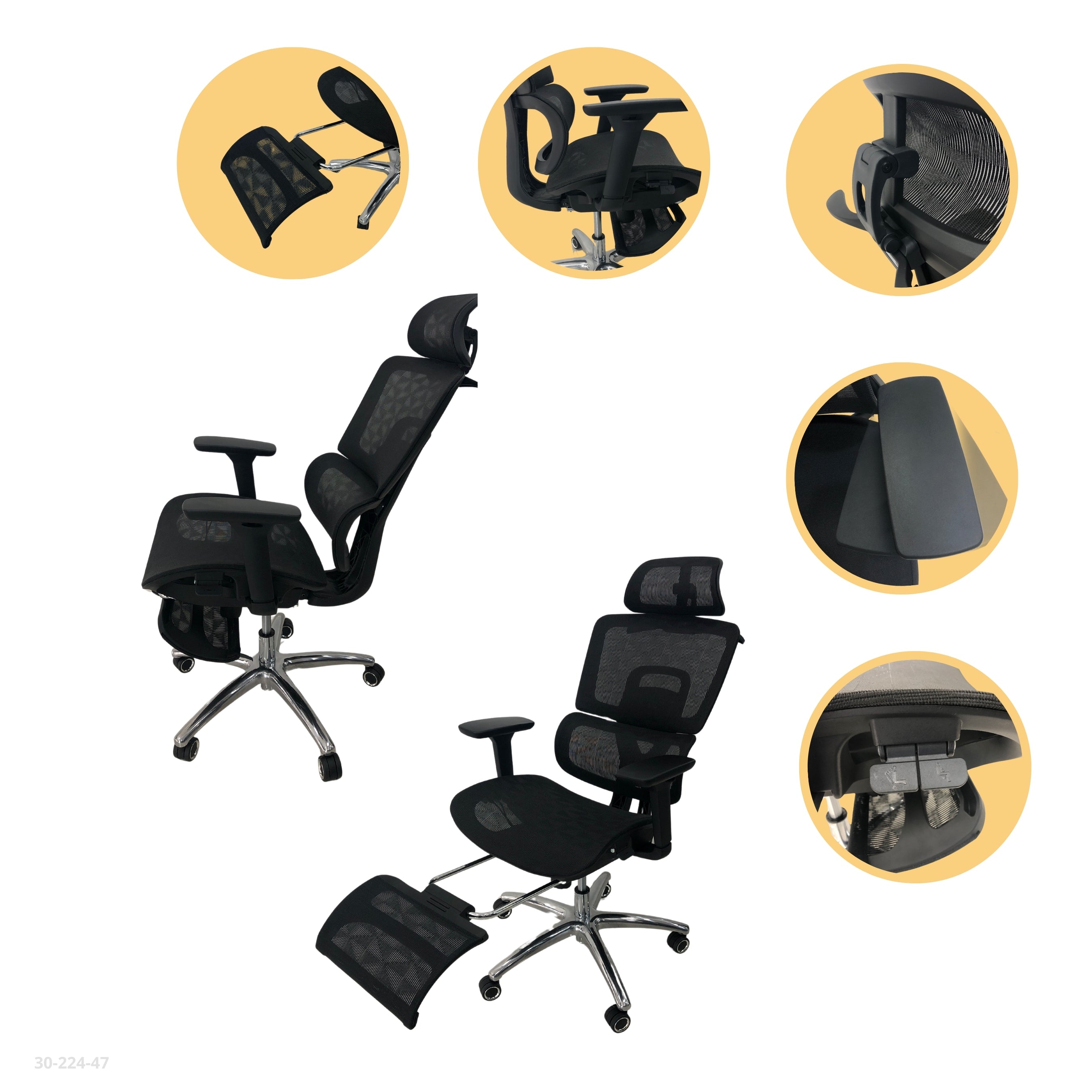 BLACK OFFICE CHAIR 62*50*170H-CM / 30-224-31