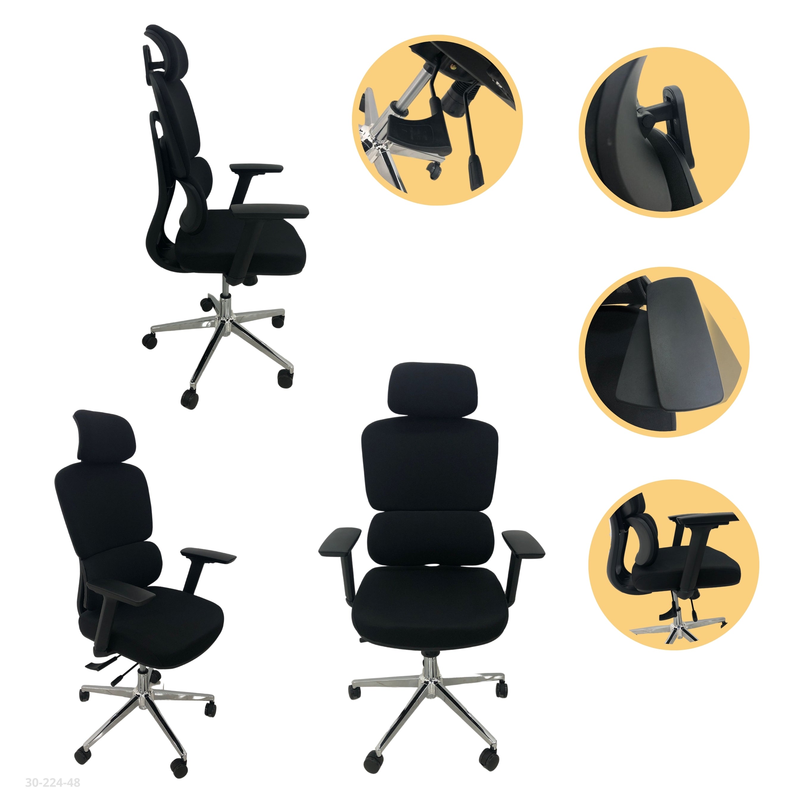 BLACK OFFICE CHAIR 62*50*170H-CM / 30-224-31