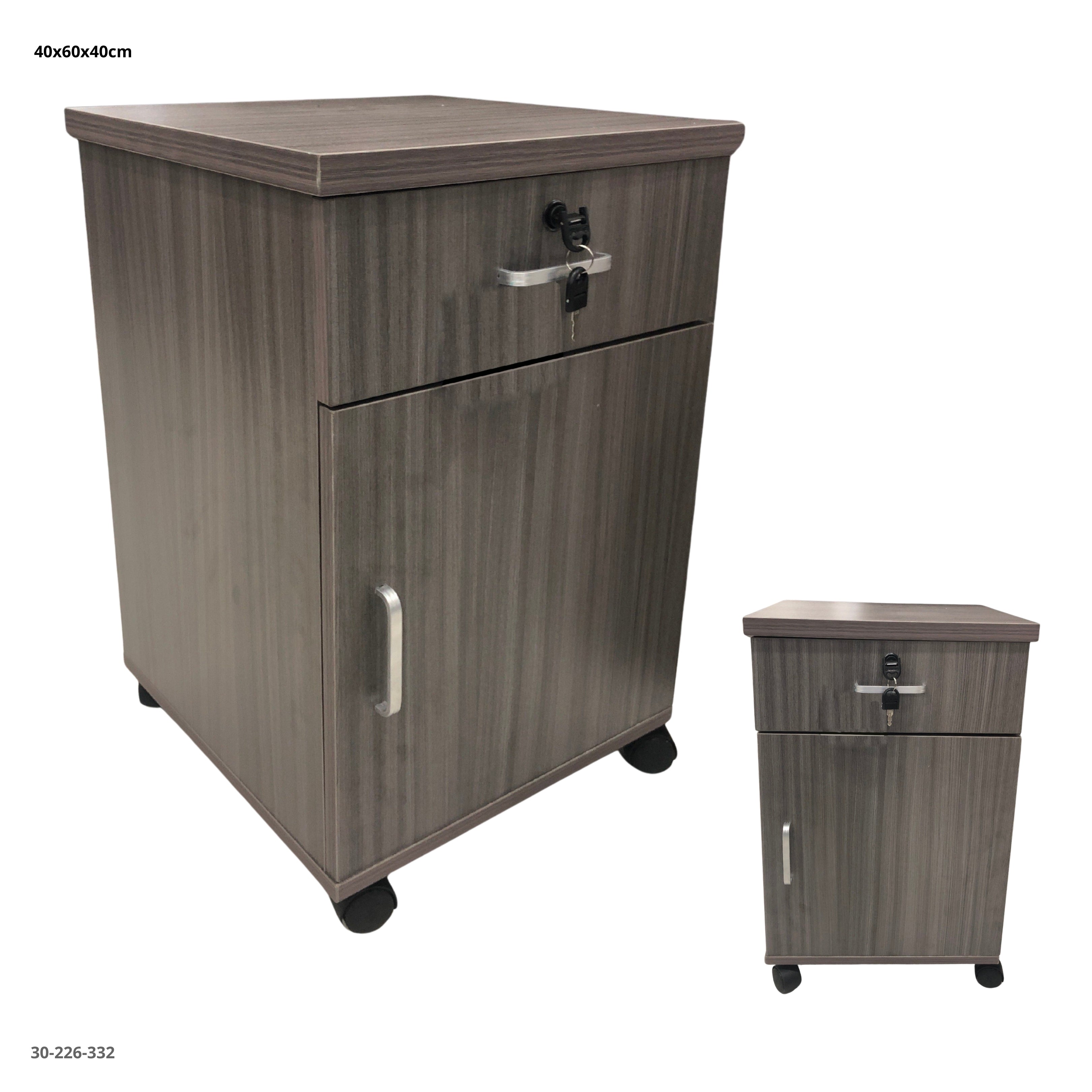 Gabinete de Oficina Gris Oscuro con Ruedas 40x60x40 cm - Ref. 30-226-332