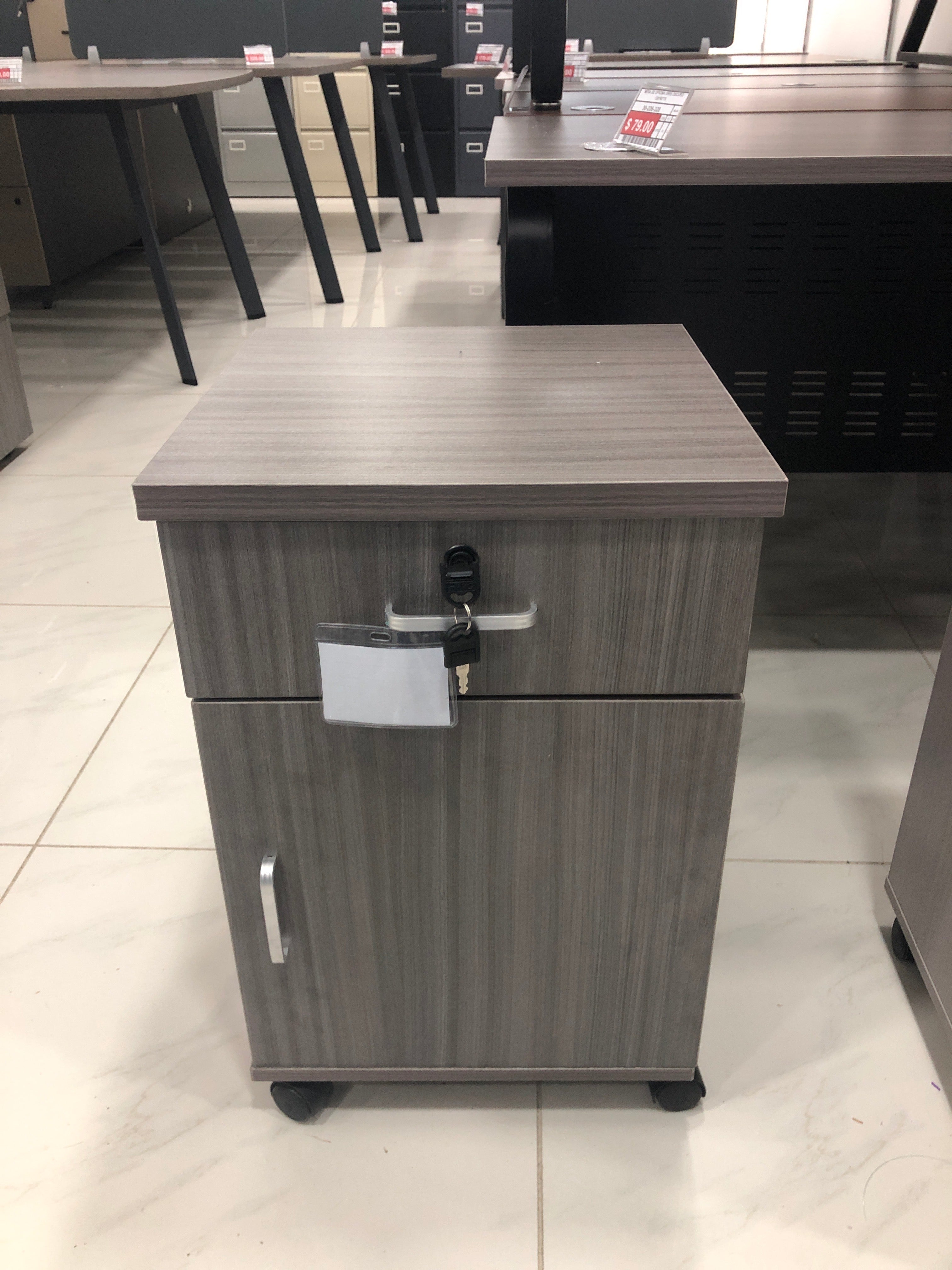 Gabinete de Oficina Gris Oscuro con Ruedas 40x60x40 cm - vista 2 - Ref. 30-226-332