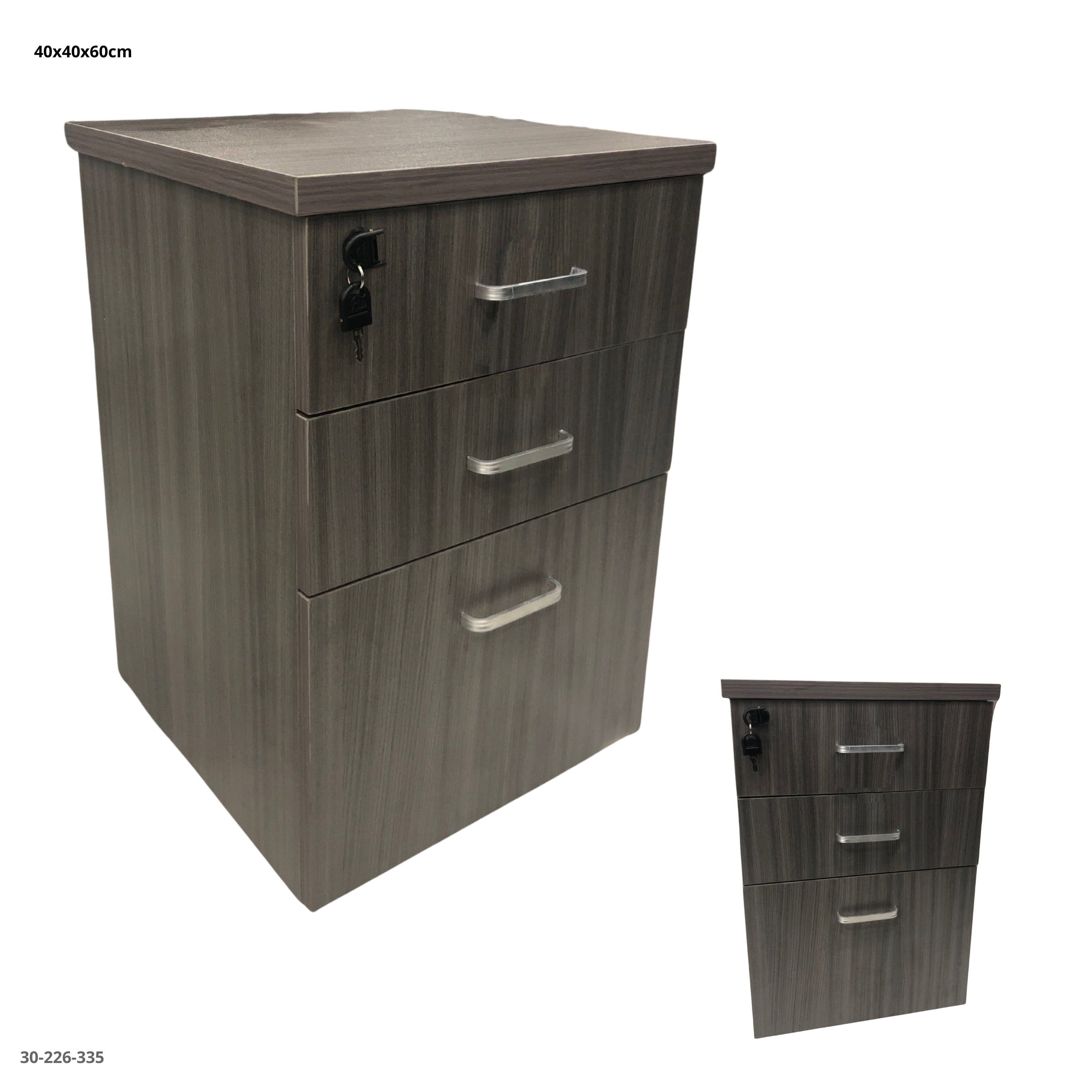 Gabinete de Oficina 3 Gavetas Gris Oscuro 40x60x40 cm - vista 2 - Ref. 30-226-335