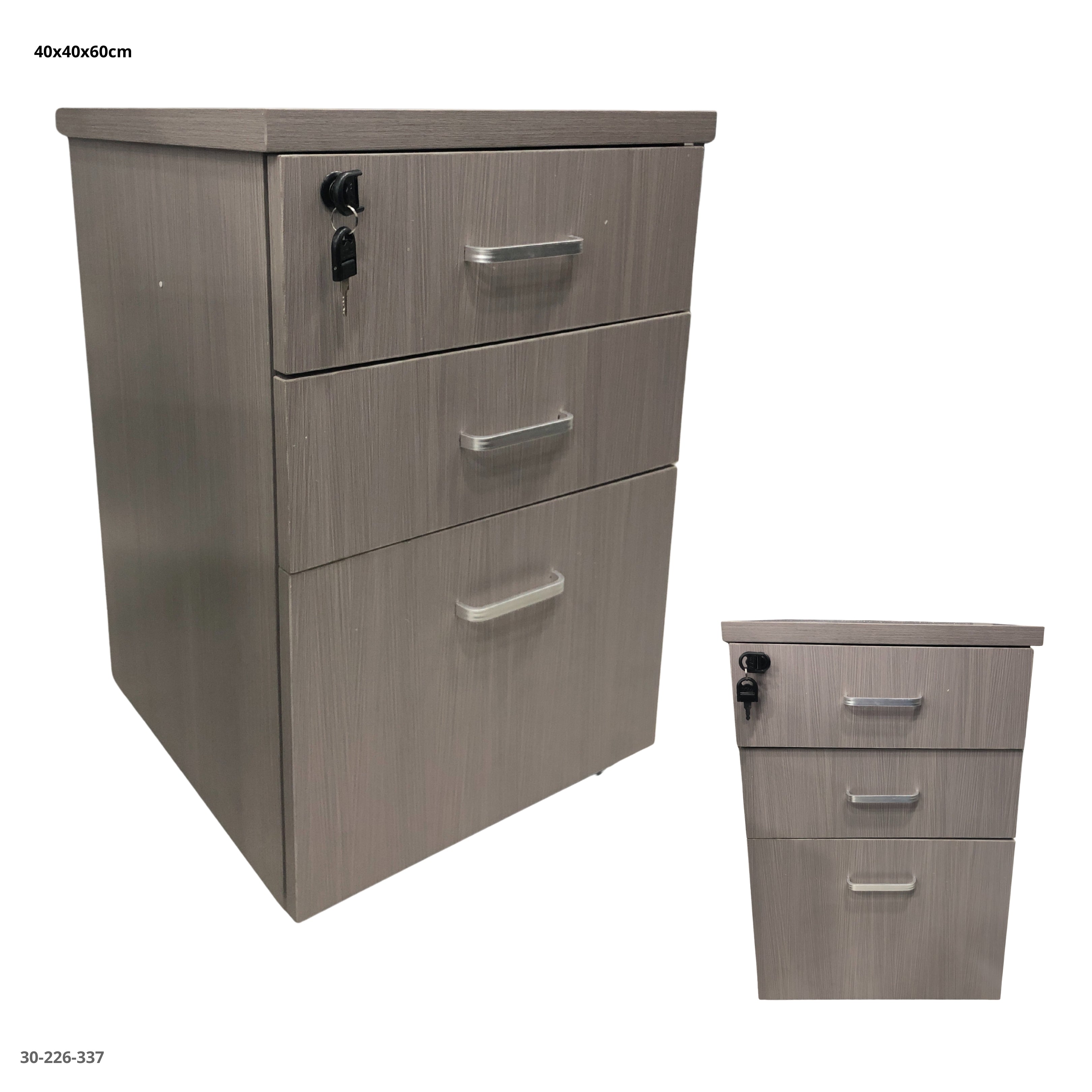 Gabinete de Oficina 3 Gavetas Gris 40x40x60 cm - Ref. 30-226-337