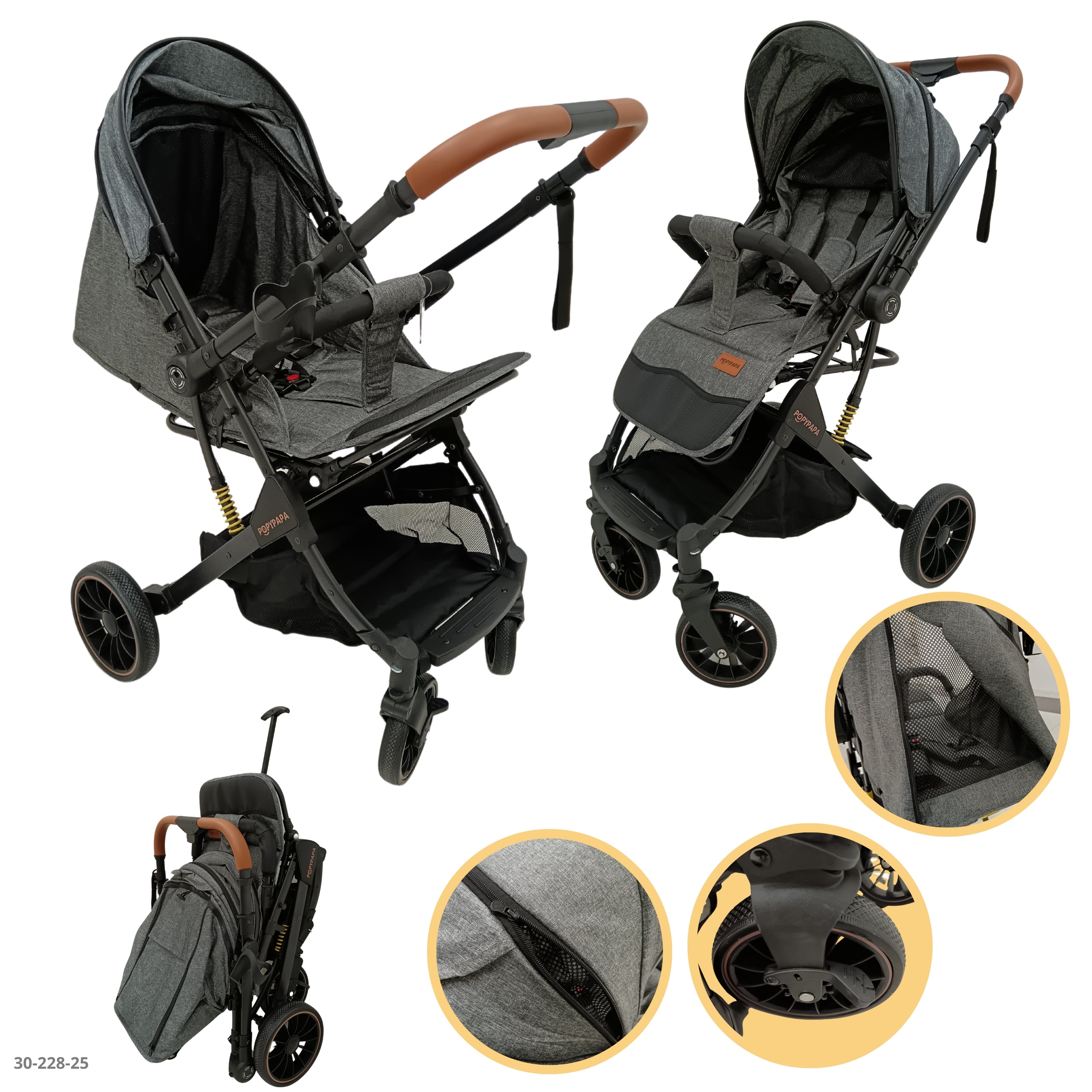 COCHE GRIS DE BEBE - plegable