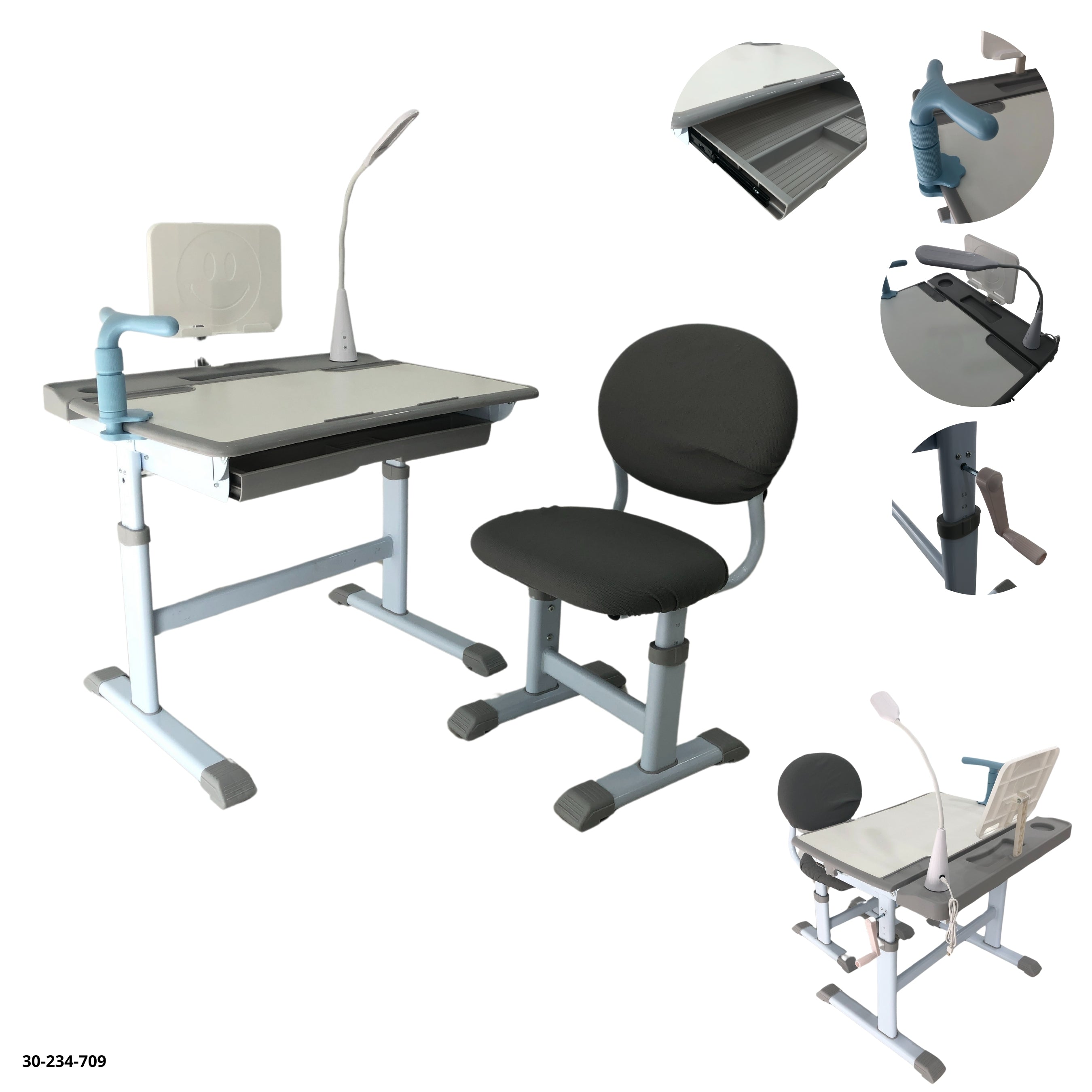 MESA ESCOLAR/SILLA GRIS