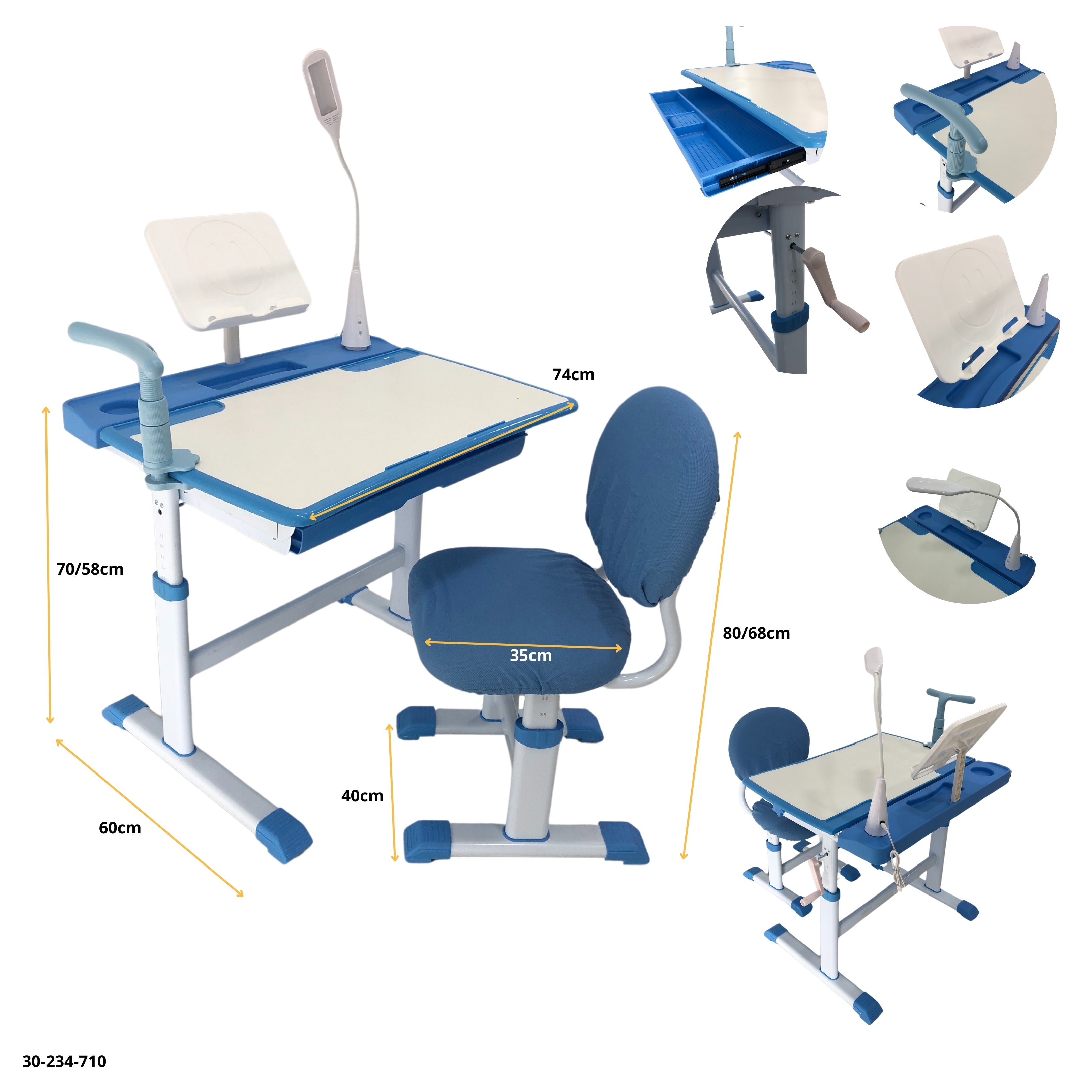 MESA ESCOLAR/SILLA AZUL - plástico