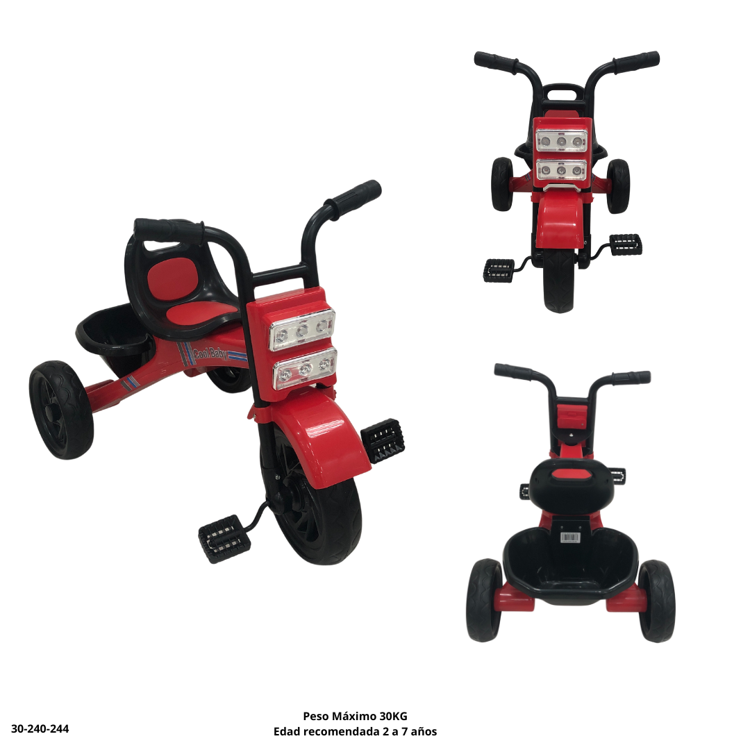 Triciclo Infantil Rojo con Pedales - Ref. 30-240-244