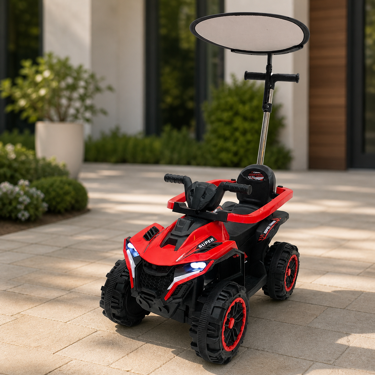 Moto Roja C/Techo P/Niños en ambiente