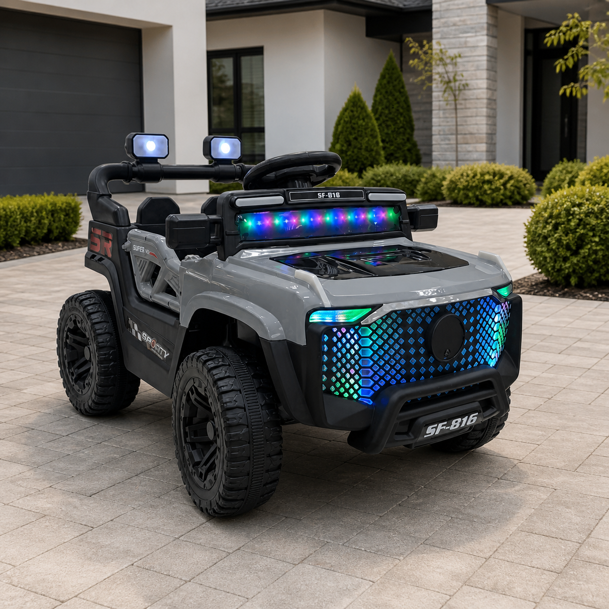 Carro Eléctrico Montable Jeep Sport Sr para Niños en ambiente exterior