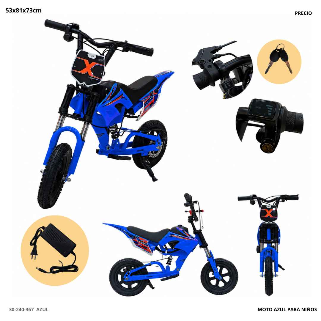 Moto Eléctrica Montable Cross X Azul - Ref. 30-240-367 AZUL