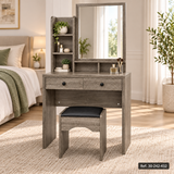 Tocador con Espejo y Banquito 80x40x155 cm PD03 - en ambiente (30-242-432)