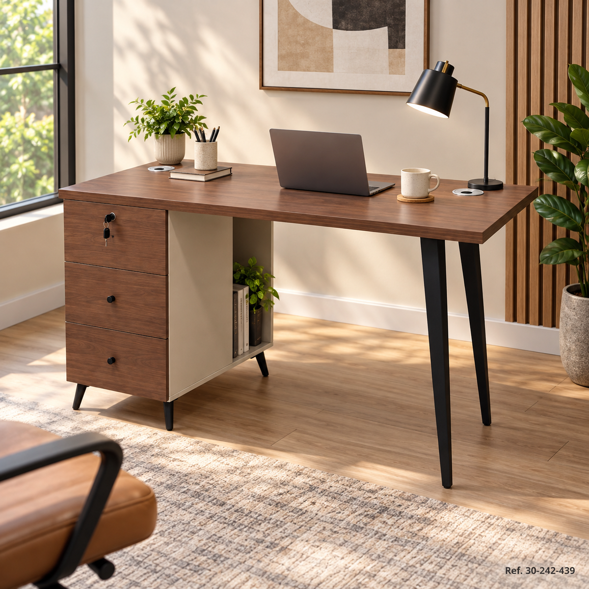 Escritorio de Oficina con 3 Gavetas 120x60x75 cm OT15 - en ambiente (30-242-439)
