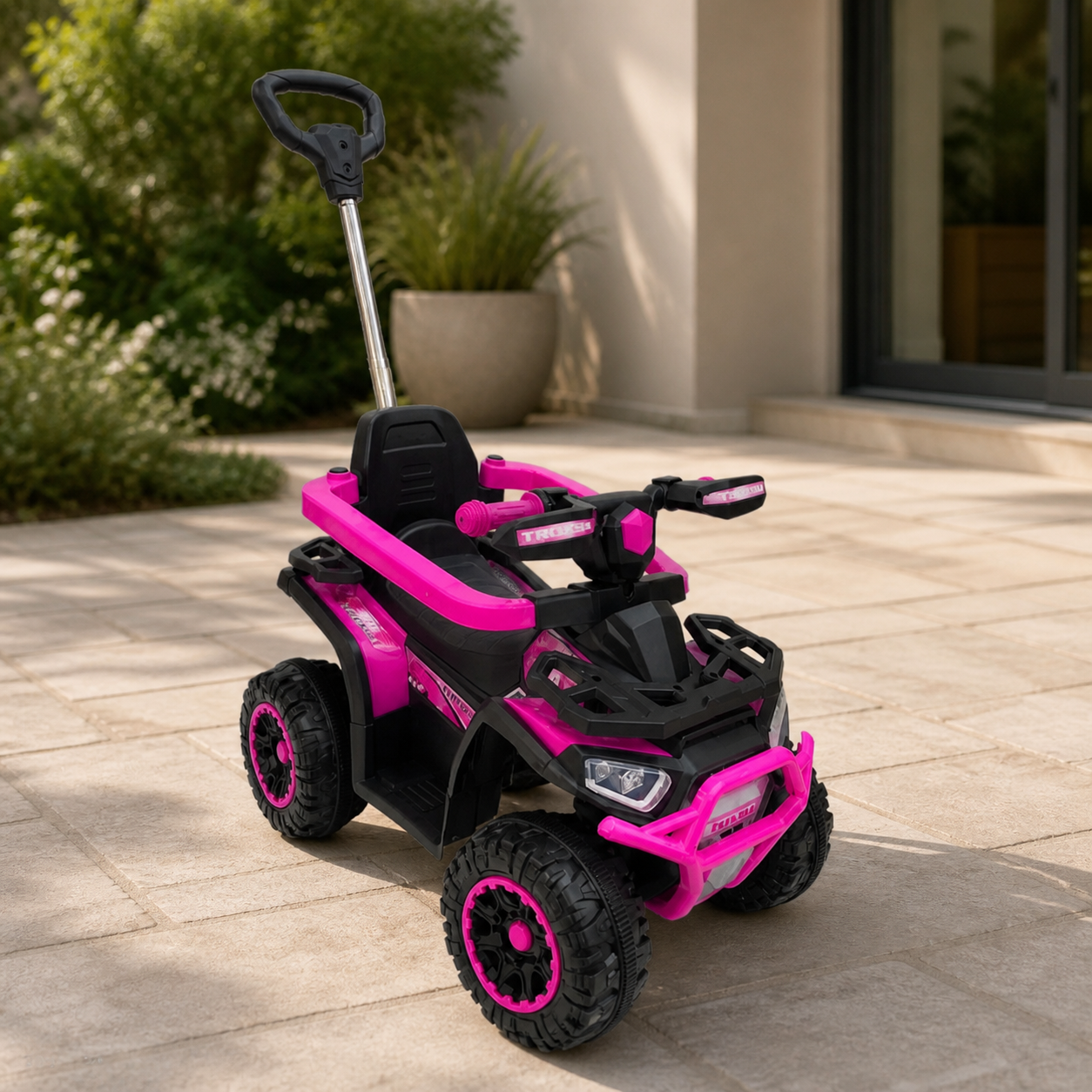 Moto Rosa para Niños Giratorio en ambiente exterior