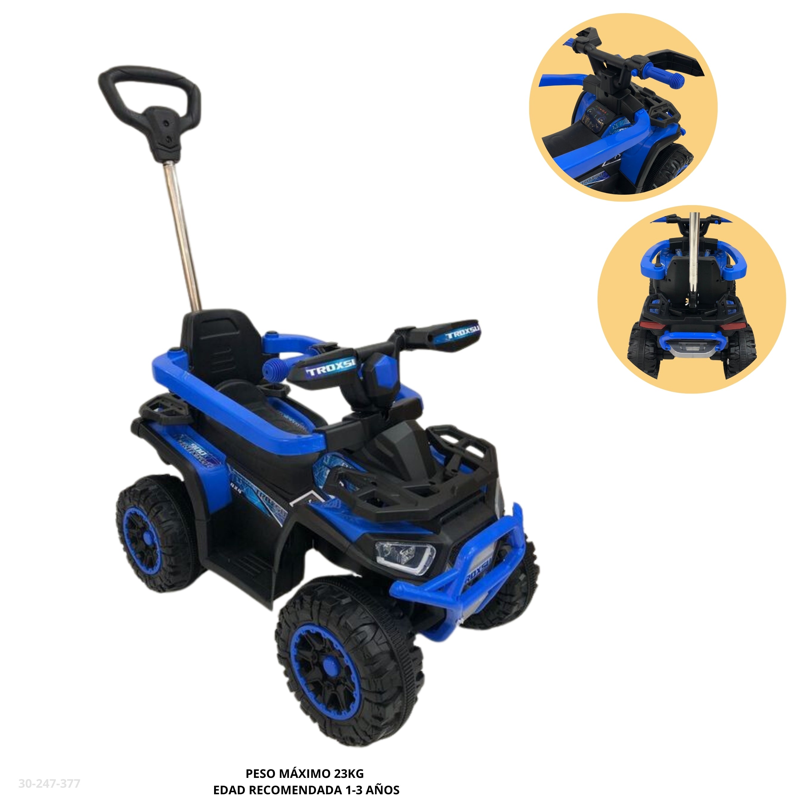 MOTO AZUL PARA NIÑOS GIRATORIO