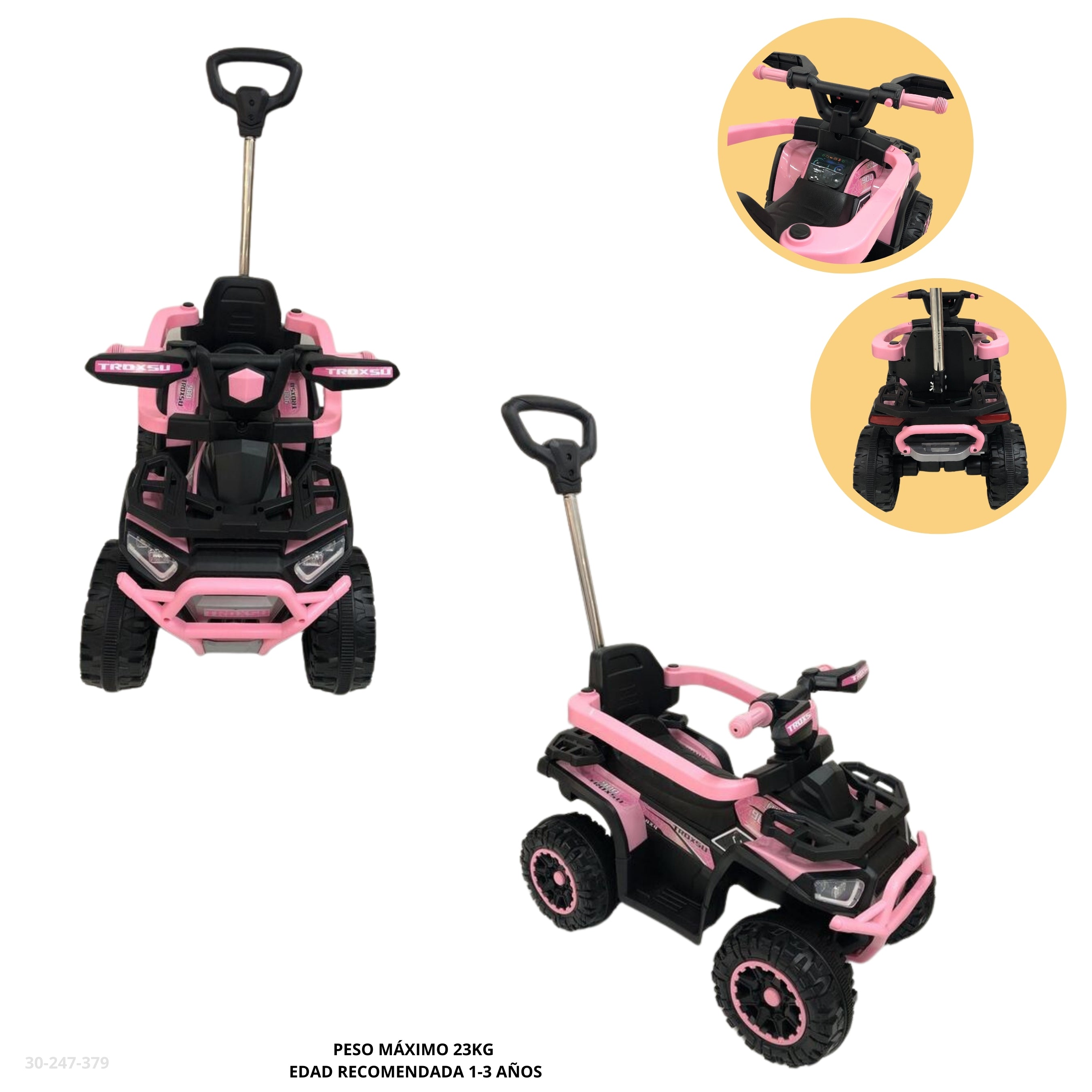 MOTO ROSA PARA NIÑAS GIRATORIO