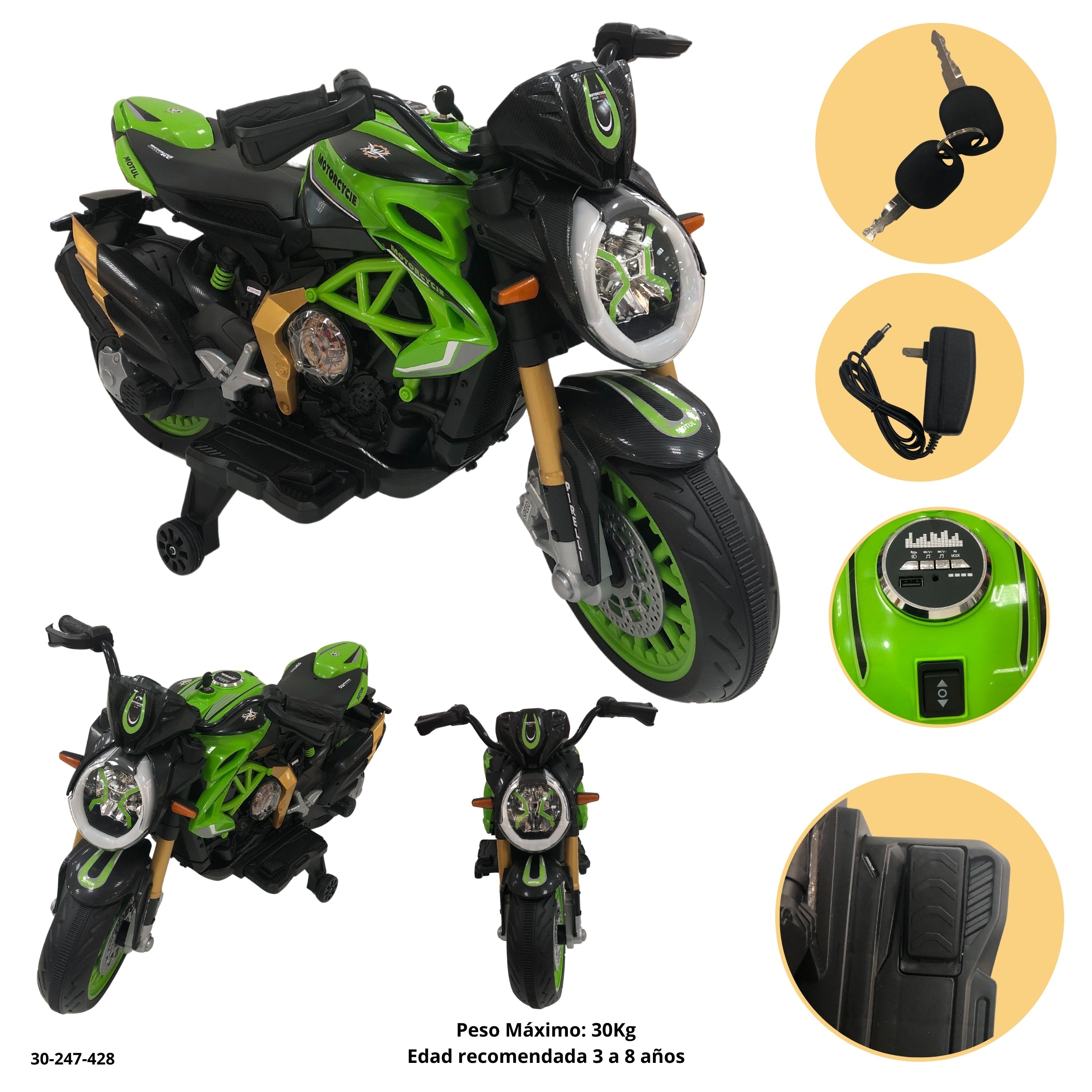 MOTO VERDE - plástico