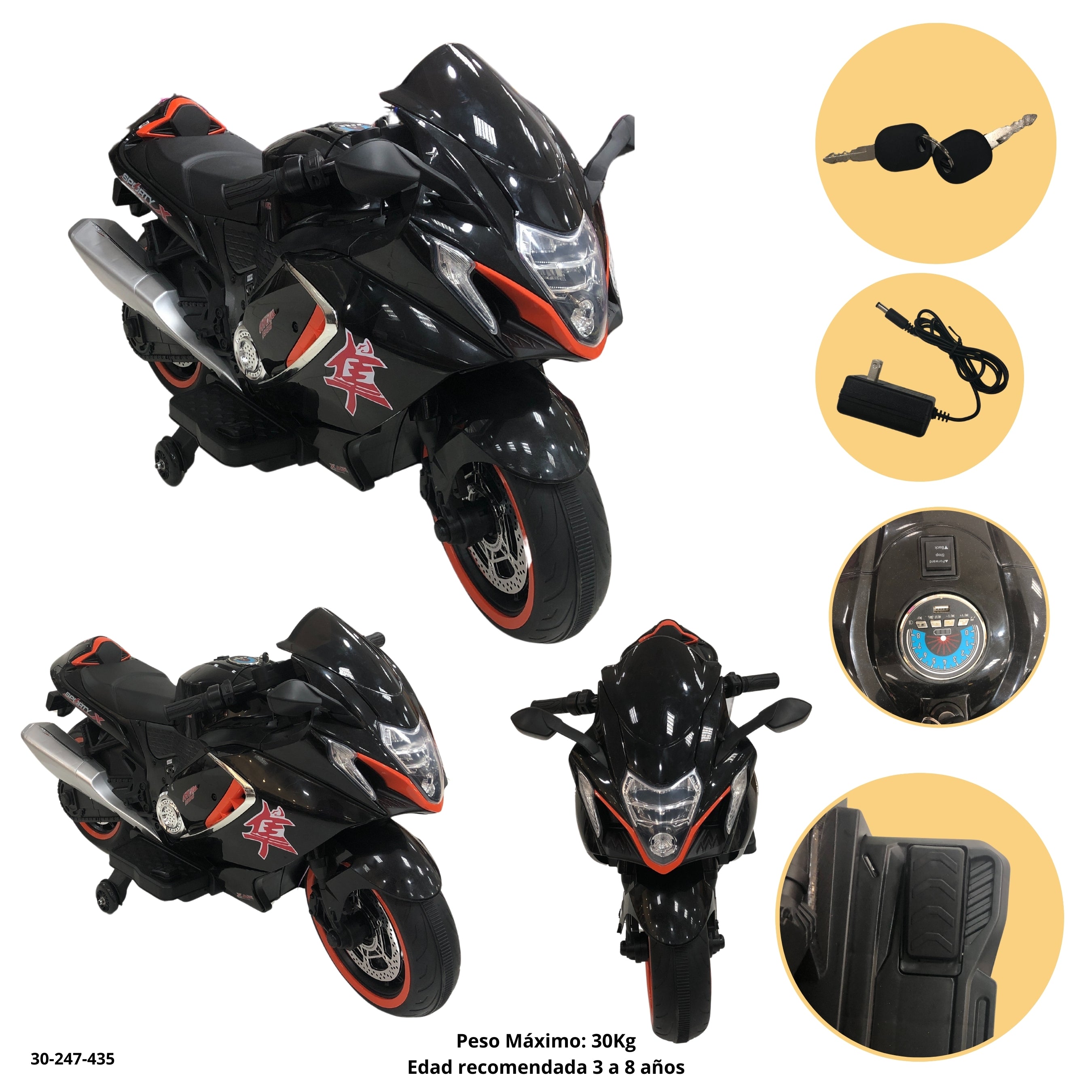 MOTO NINJA NEGRO/NARANJA