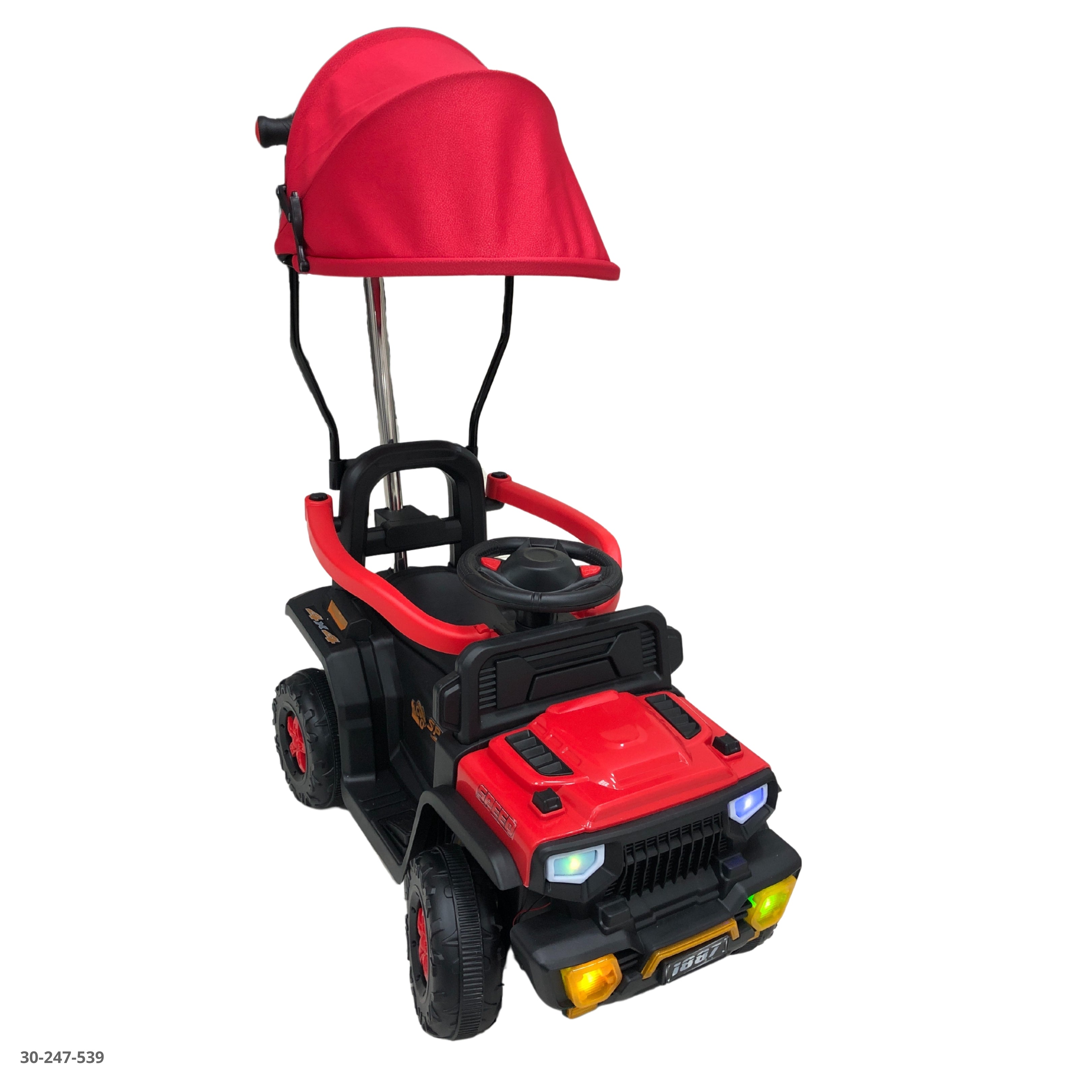 MOTO ROJA CON TECHO PARA NIÑOS - plástico