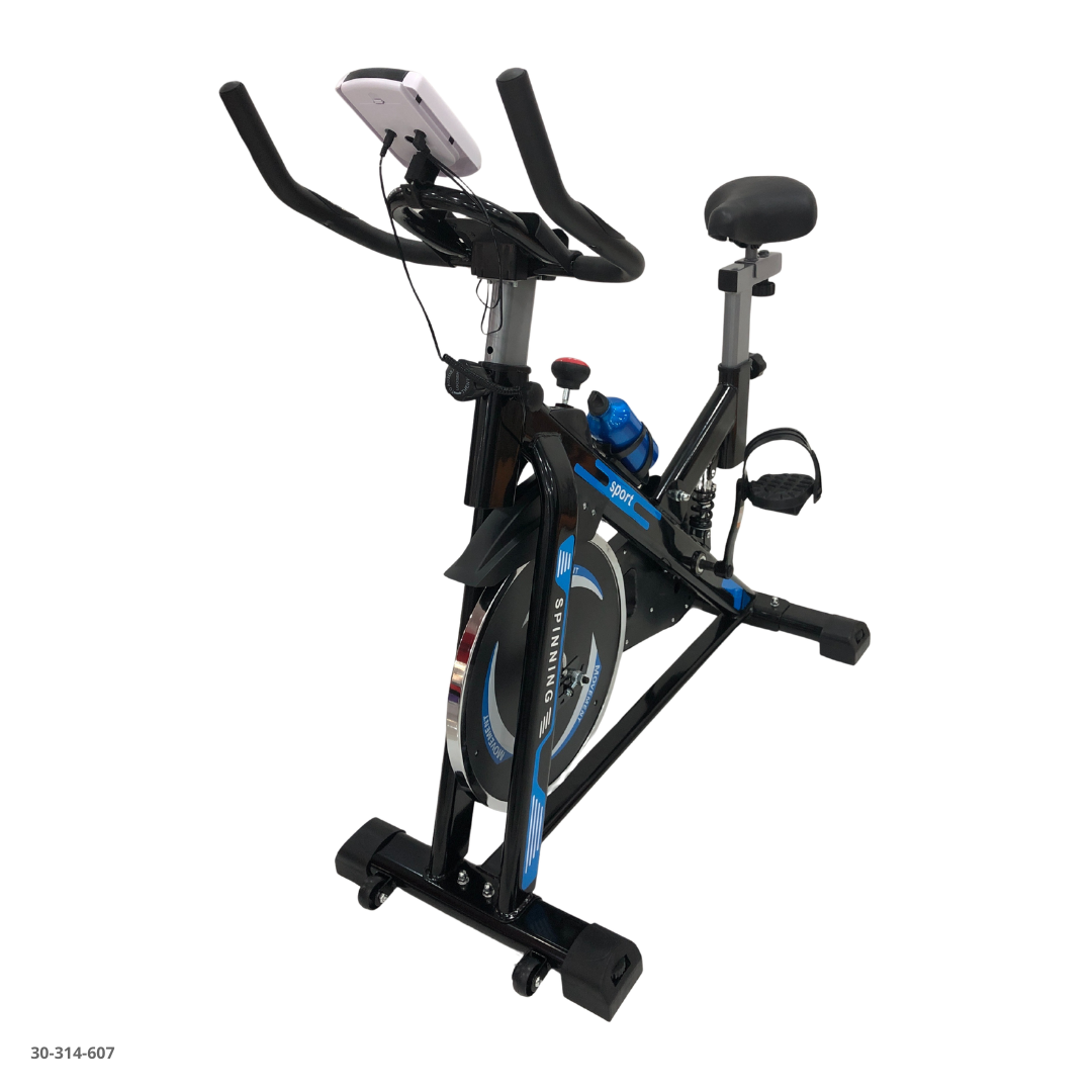 Bicicleta de spinning con amortiguación de resortes turquesa - vista 2