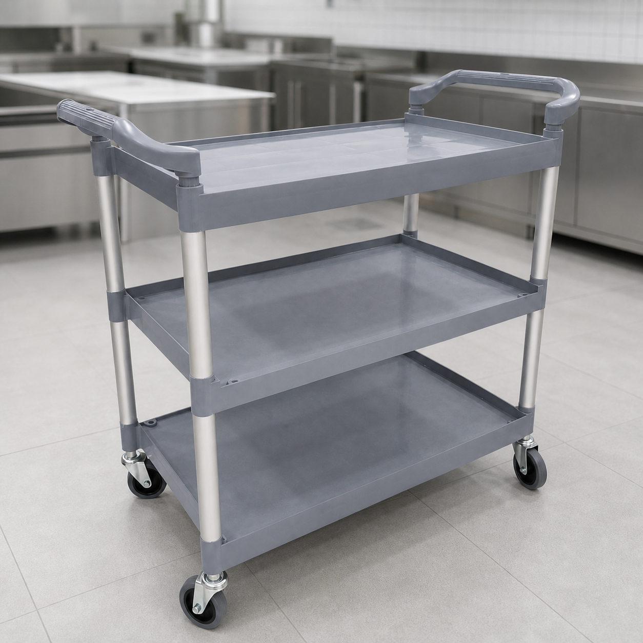 Carro C/3 Niveles de Almacenamiento Grande para Comida en ambiente exterior