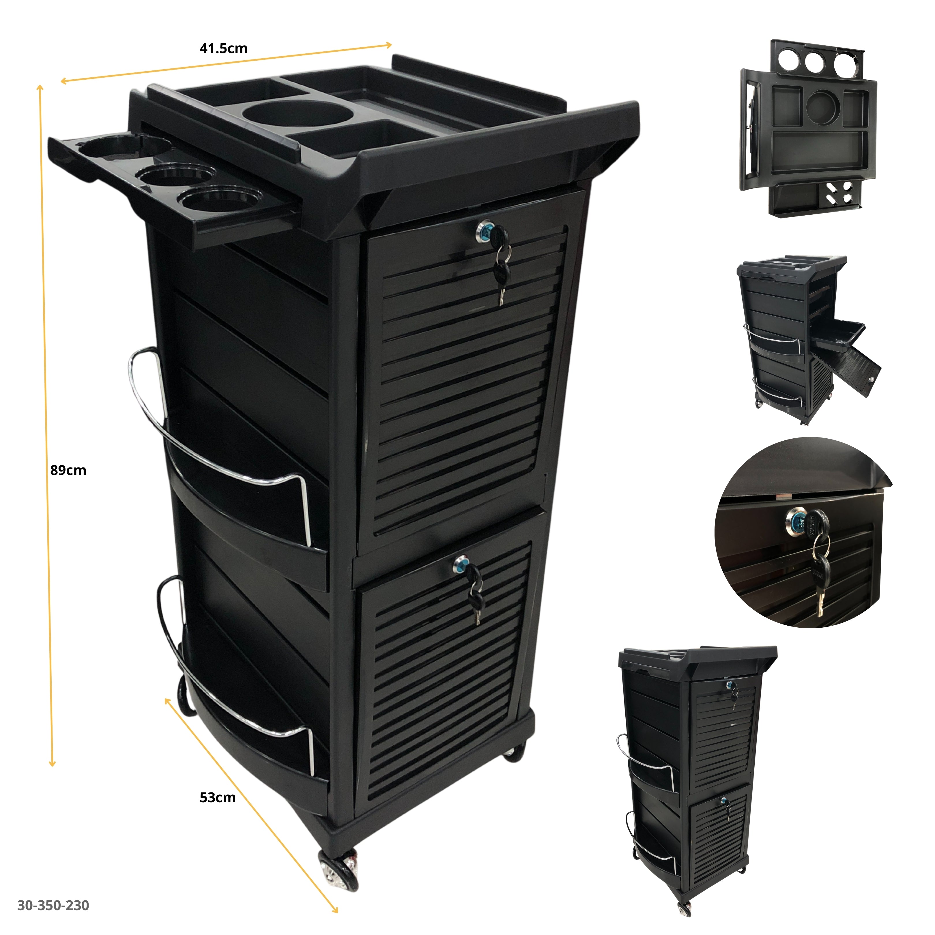 ORGANIZADOR PLASTICO C/RUEDA P/PELUQUERIA 3