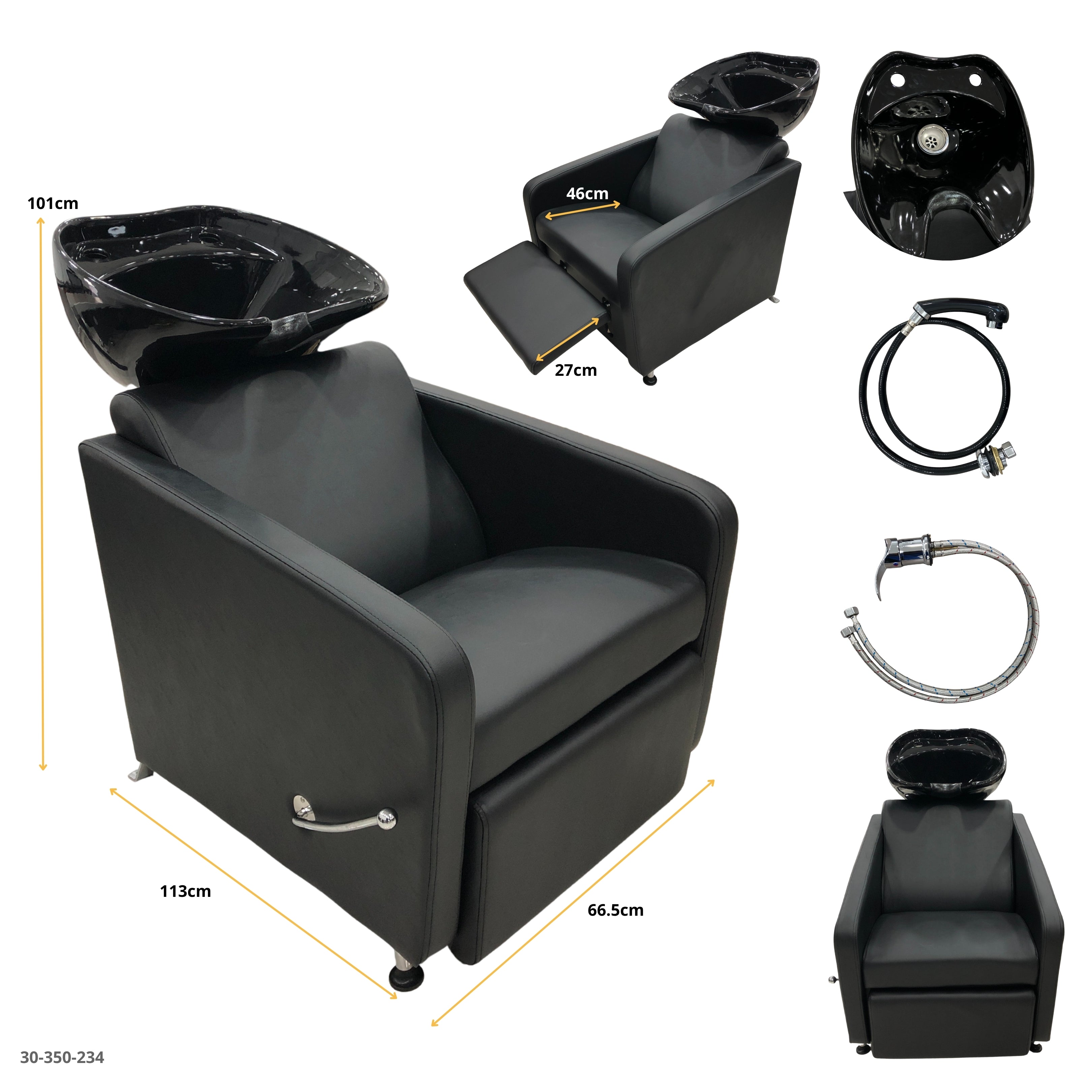 SILLA NEGRA DE PELUQURIA C/LAVACABEZA