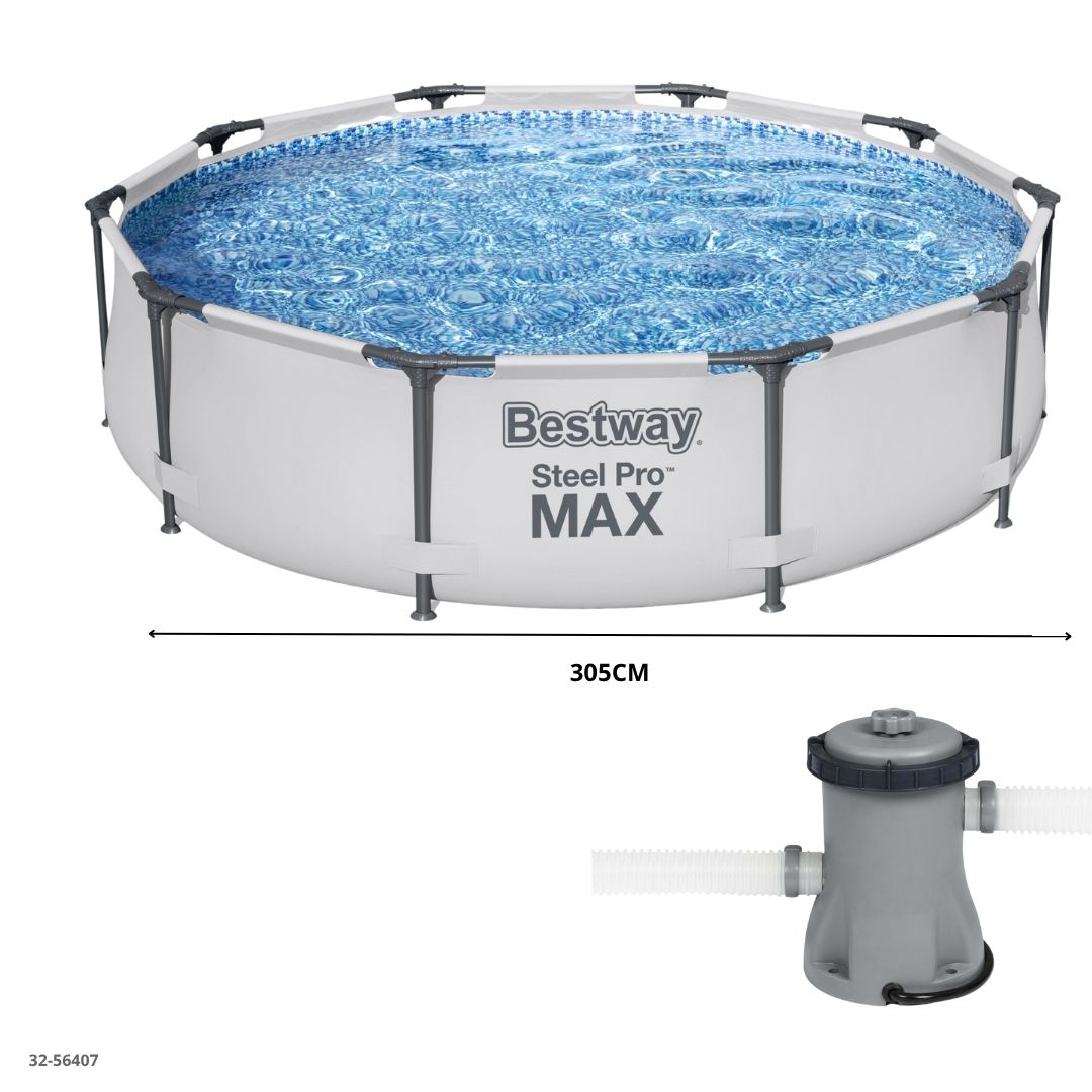 PISCINA+FILTRO REDONDA STEEL PRO MAX 305*76CM