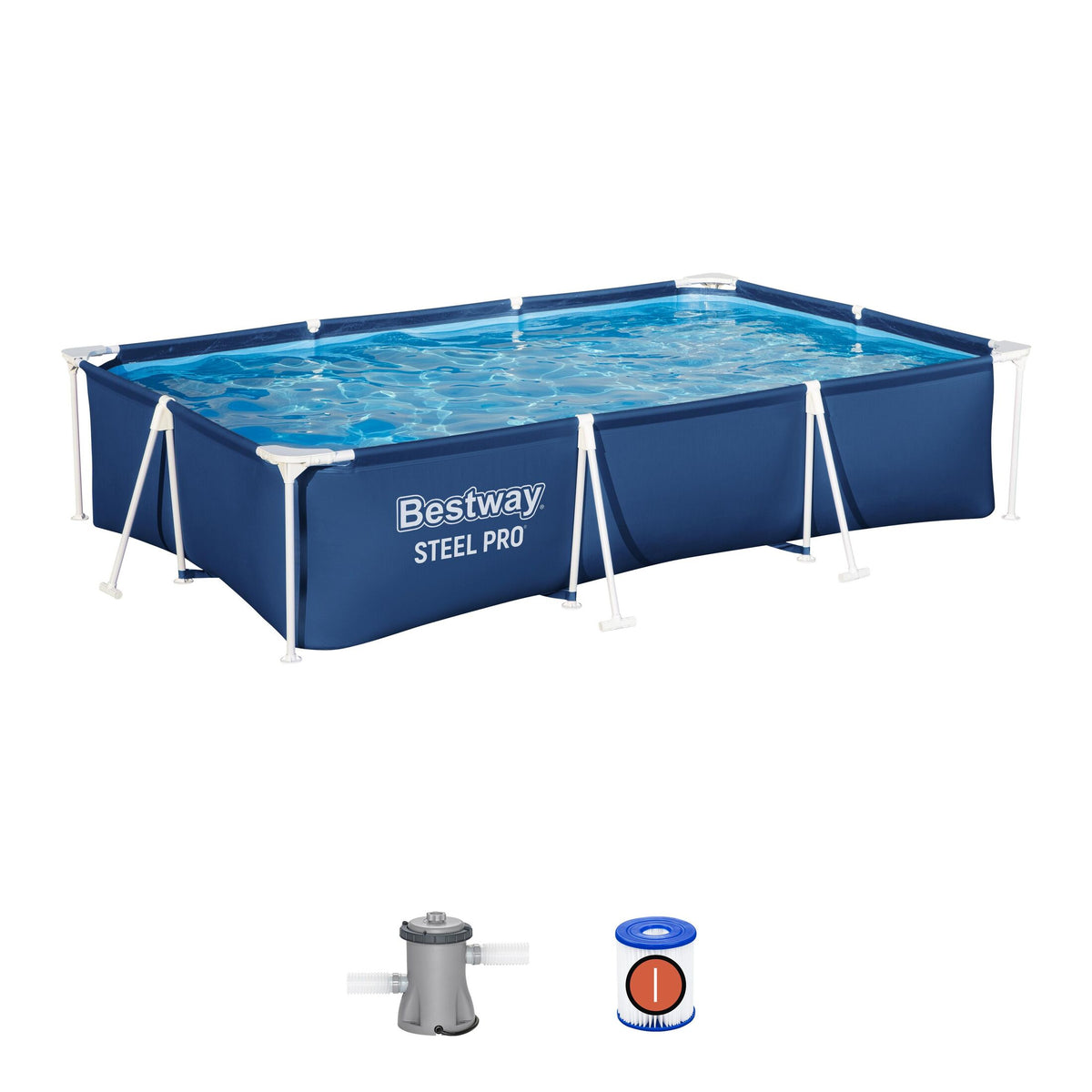 Piscina Bestway Steel Pro Rectangular 300x201x66 cm - set completo (32-56412)