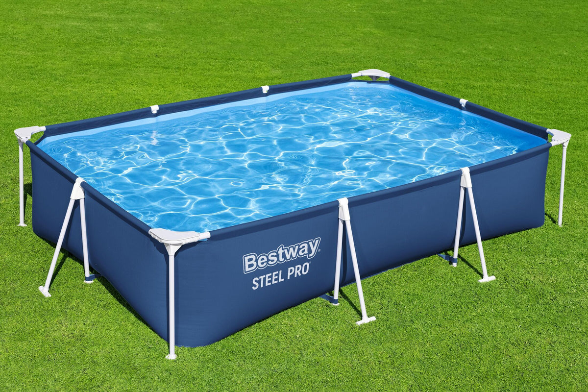 Piscina Bestway Steel Pro Rectangular 300x201x66 cm - en uso (32-56412)