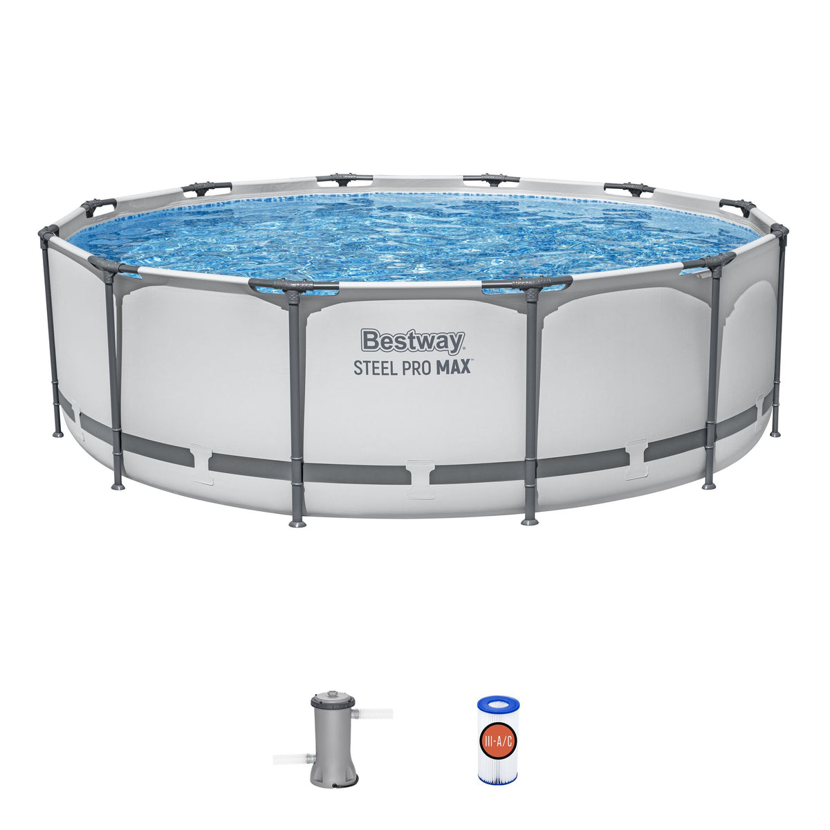 Piscina Bestway Steel Pro Max Redonda 366x100 cm - set completo (32-56419)
