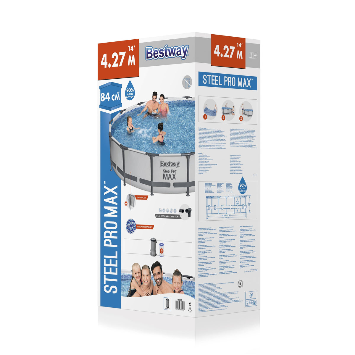 Piscina Bestway Steel Pro Max Redonda 427x84 cm con Bomba y Escalera
