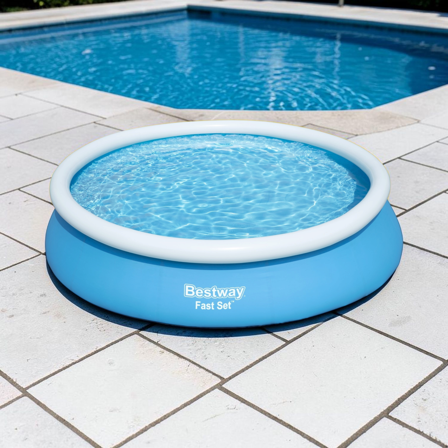 Piscina+Filtro Inflable Redodnda 366*76CM en ambiente