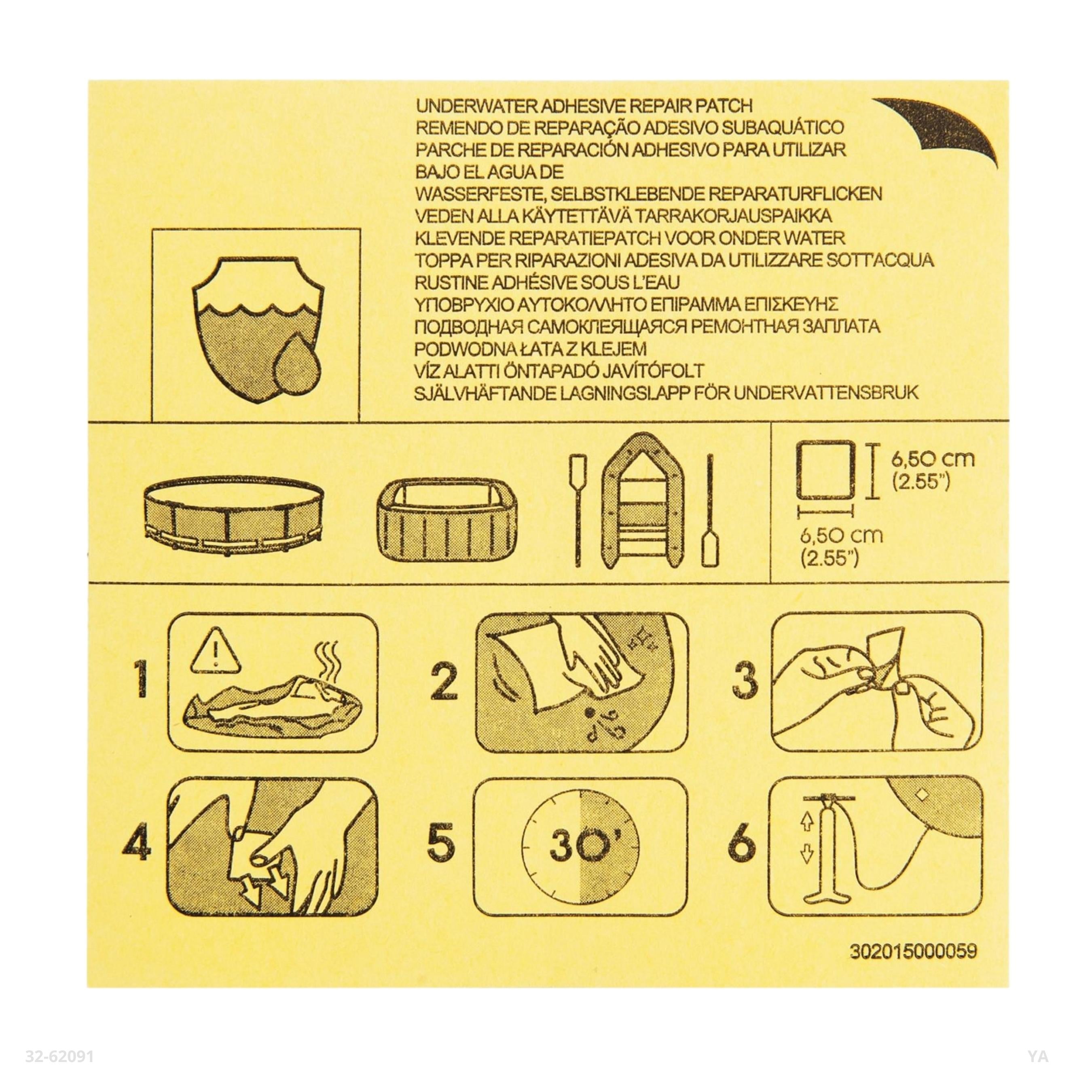 PARCHE ADHESIVO REPARADOR 6.5*6.5CM - plástico