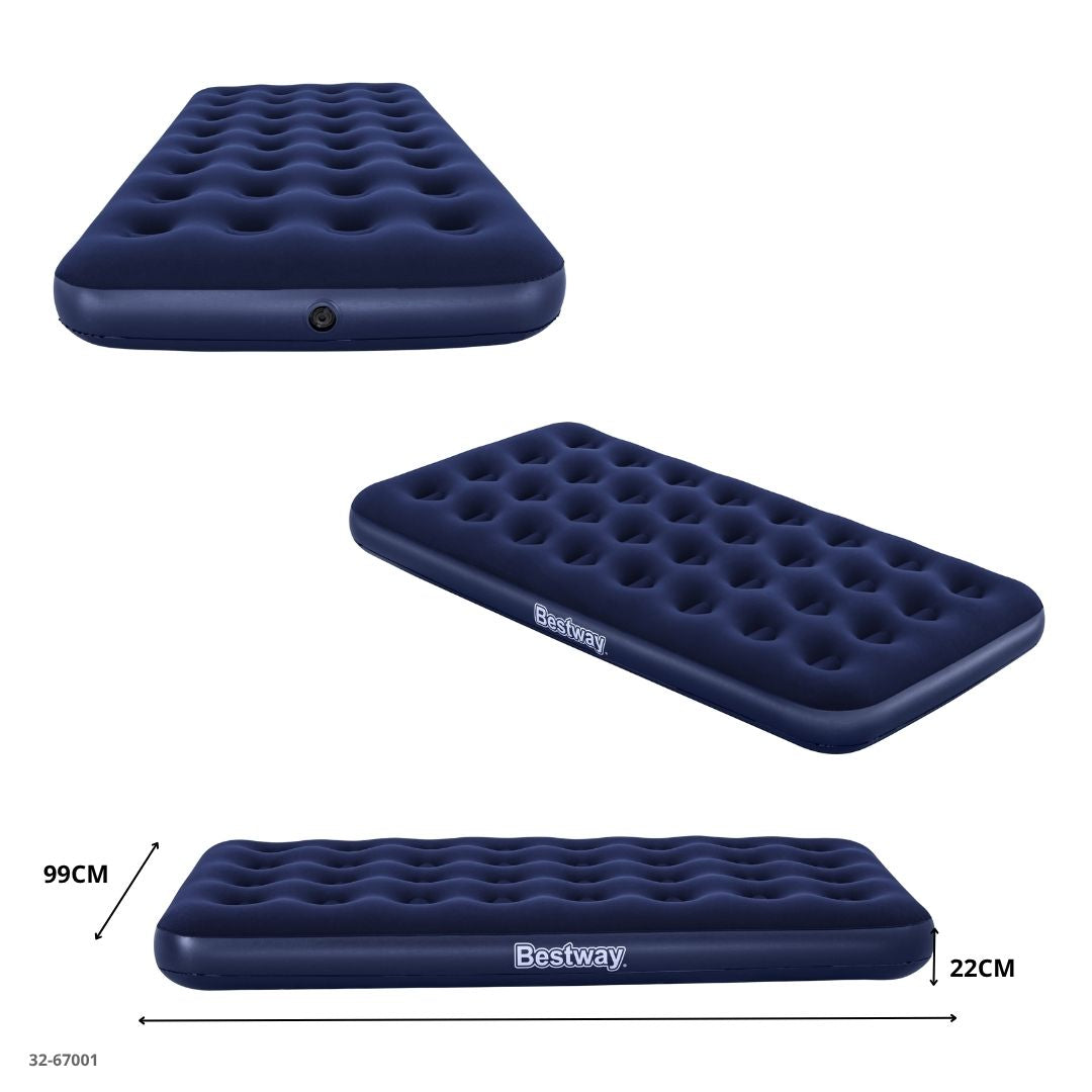 Colchón inflable twin azul