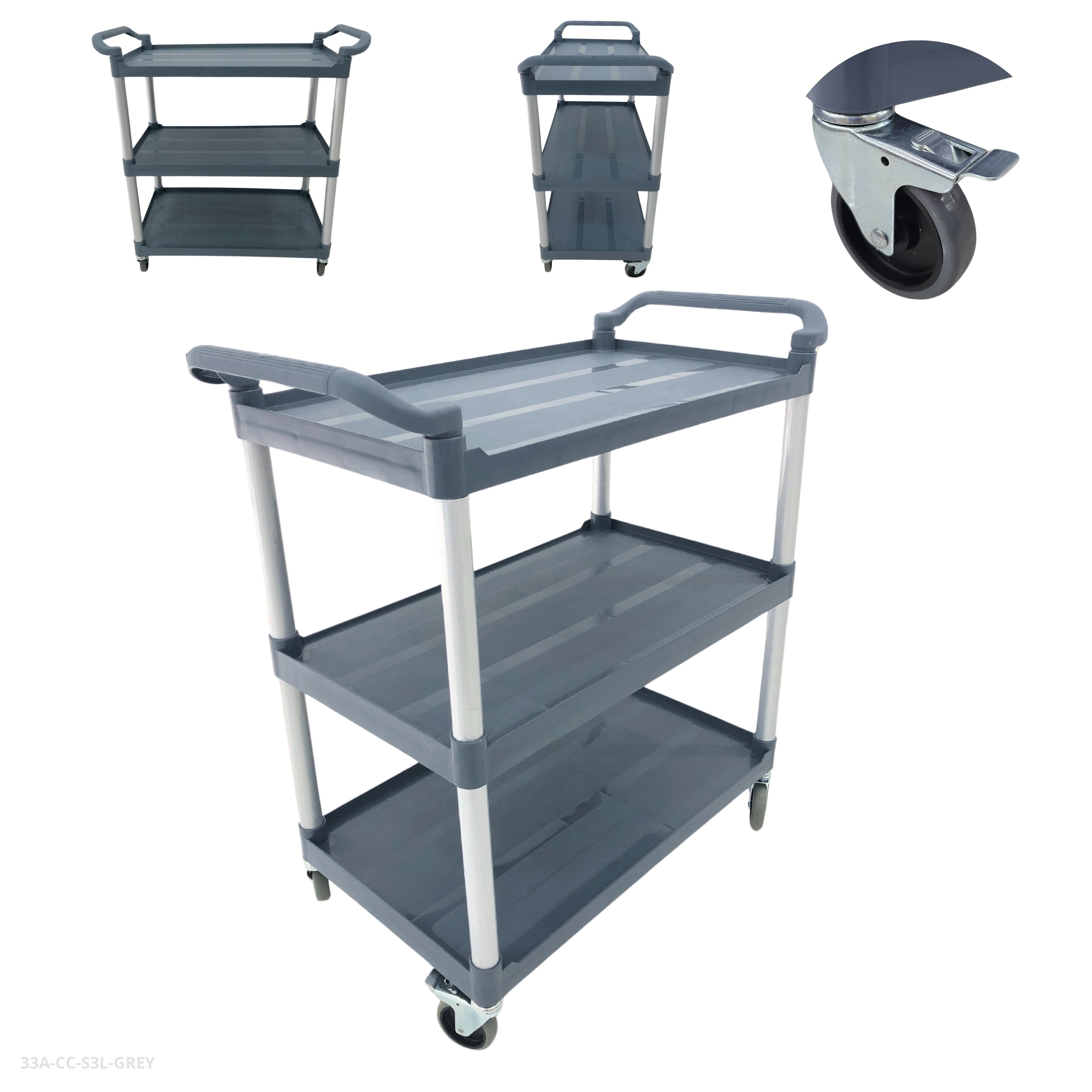 CARRO GRANDE GRIS DE ALMACENAMIENTO PARA COMIDA