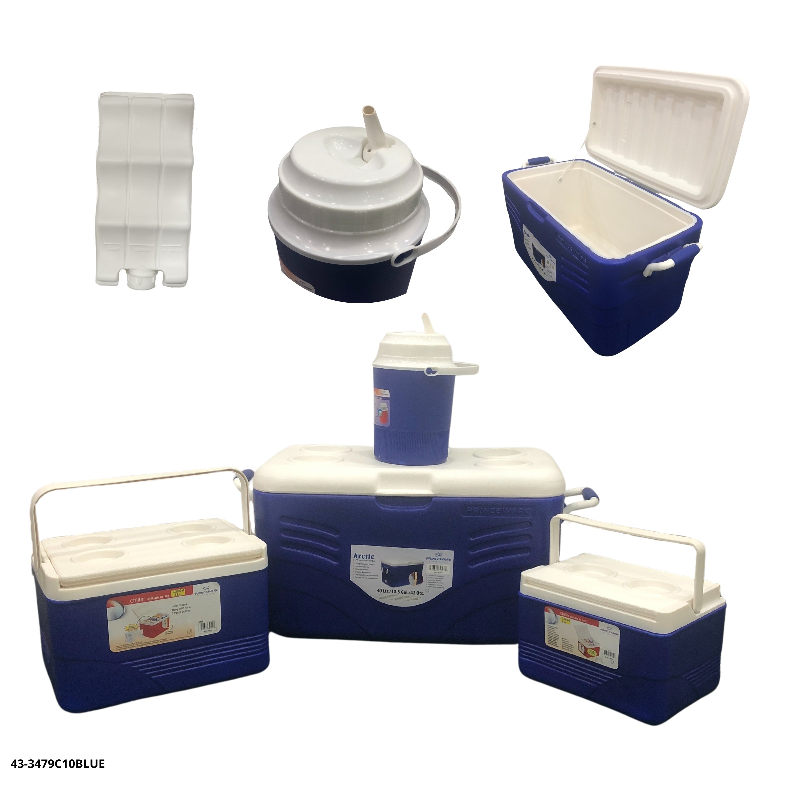 HIELERA AZUL SET 5 PZAS (40L+14L+6L+2.4L+1.25L)