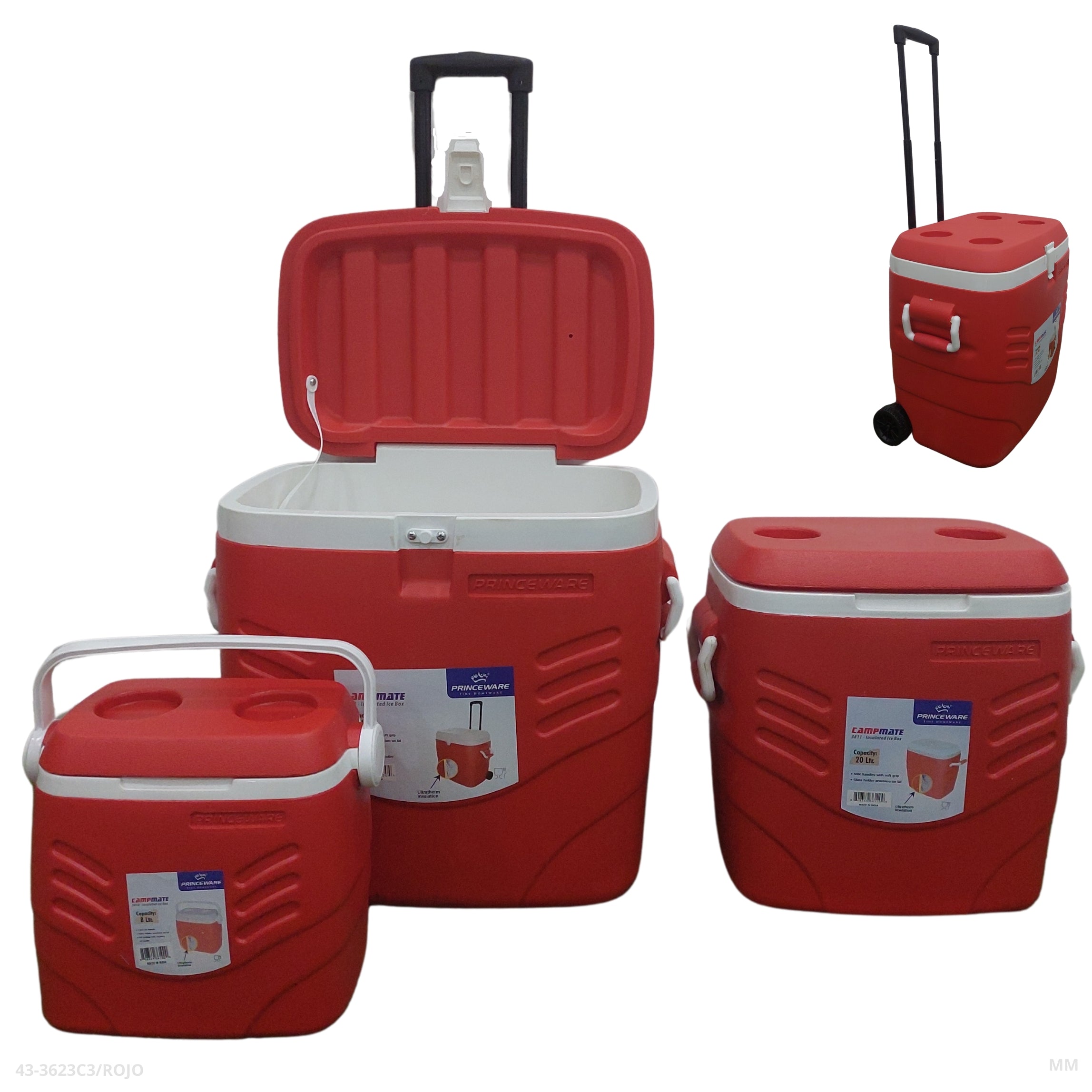 HIELERA ROJA SET 3 PZAS - plástico