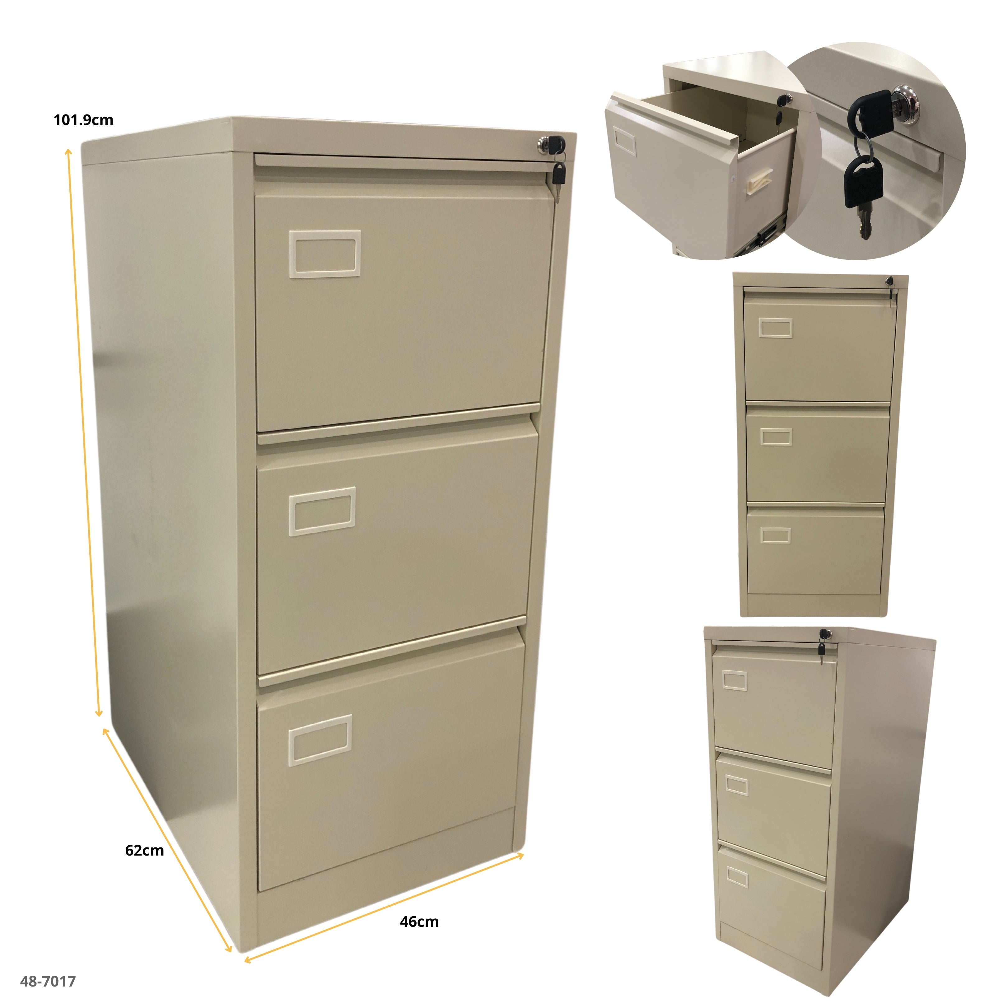 ARCHIVADOR METALICO 3 GAVETAS BEIGE