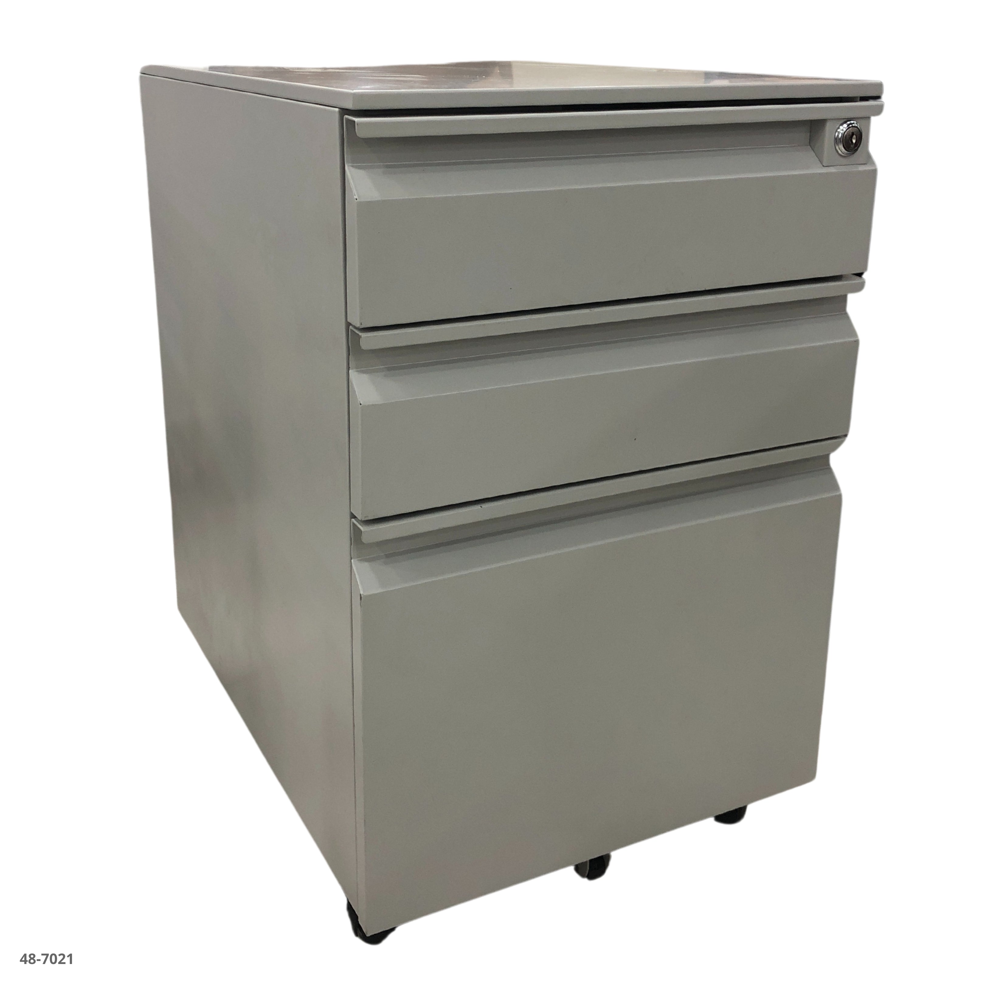 ARCHIVADOR METALICO 3 GAVETAS PEQUEÑO GRIS CLARO CON RUEDAS