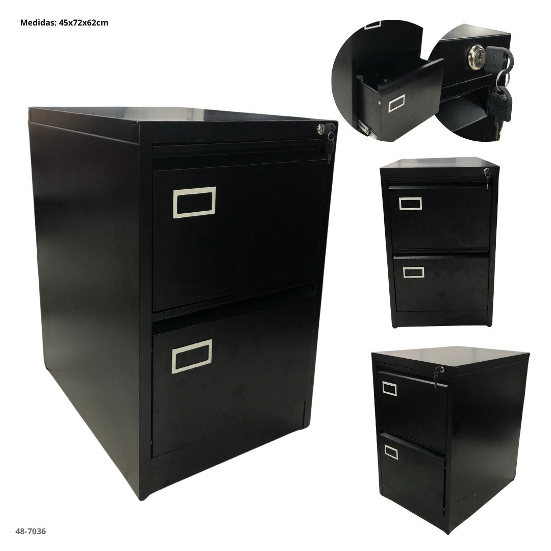 Archivador metalico 2 gavetas negro - 48-7036
