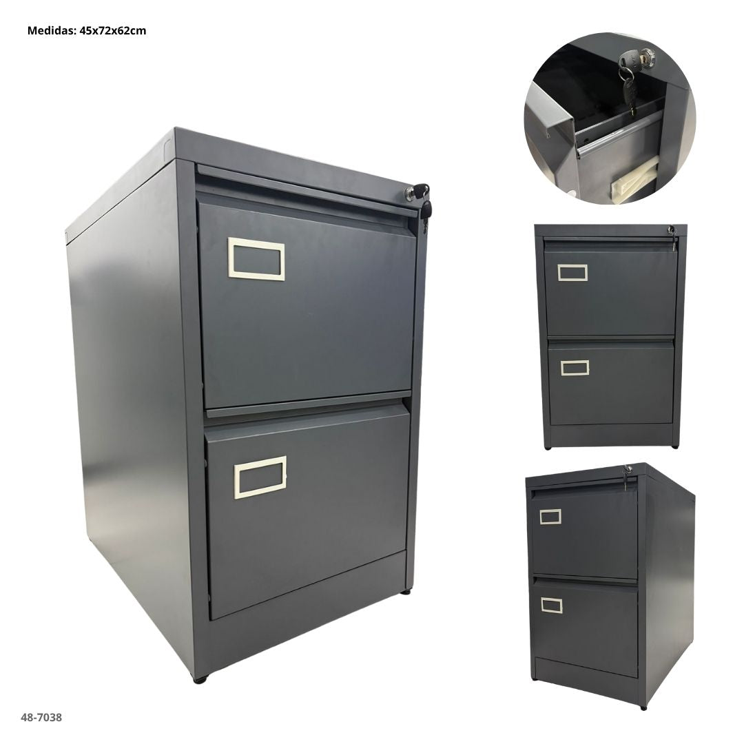 Archivador metalico 2 gavetas gris oscuro - 48-7038