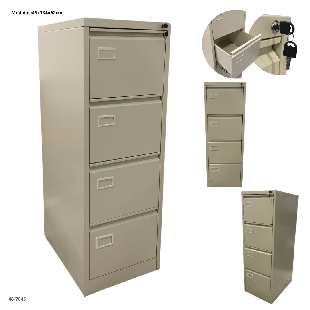 ARCHIVADOR METALICO 4 GAVETAS BEIGE OSCURO 1