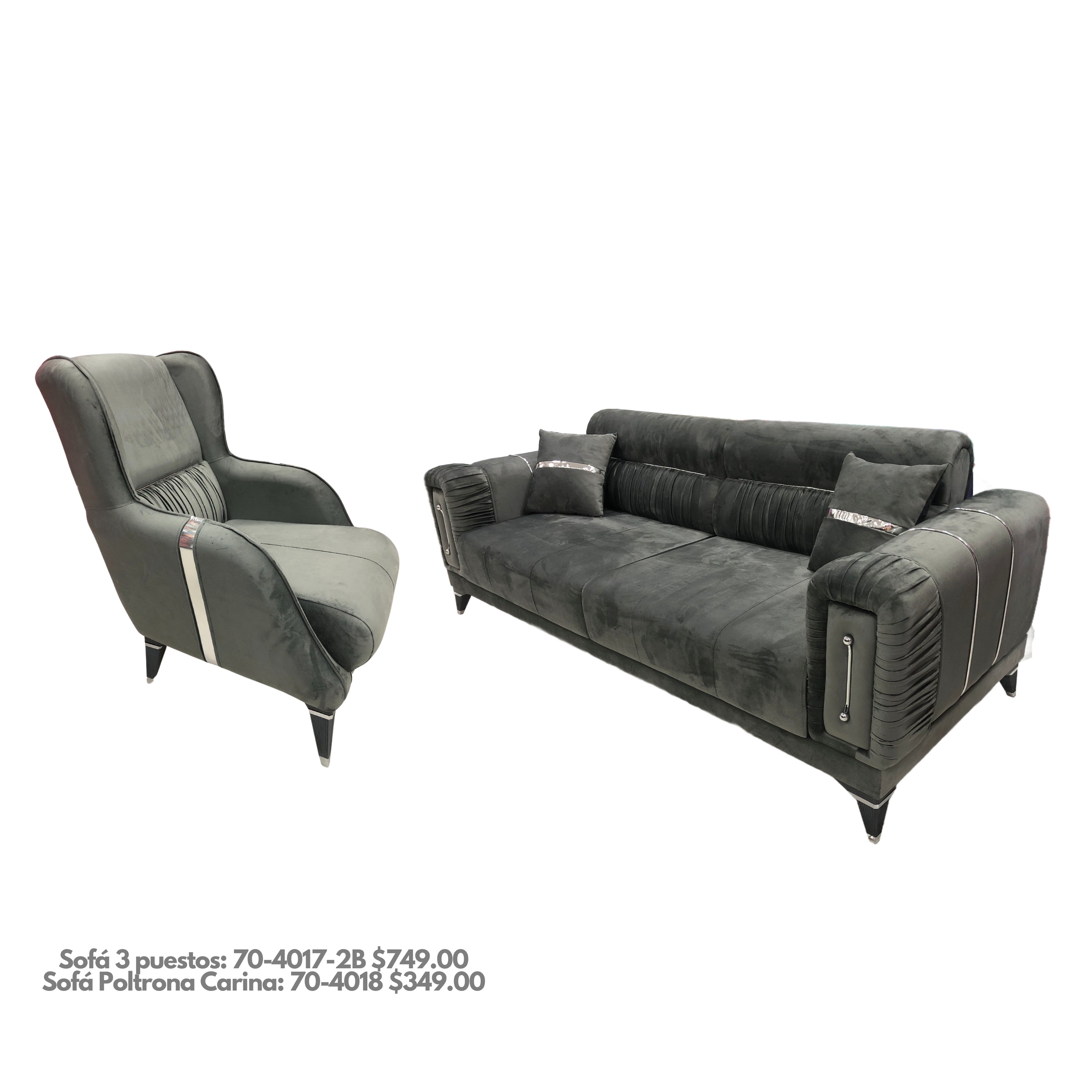 COMBO SALA SOFÁ 3 PUESTOS + SOFA POLTRONA CARINA + SOFA POLTRONA ROMEO