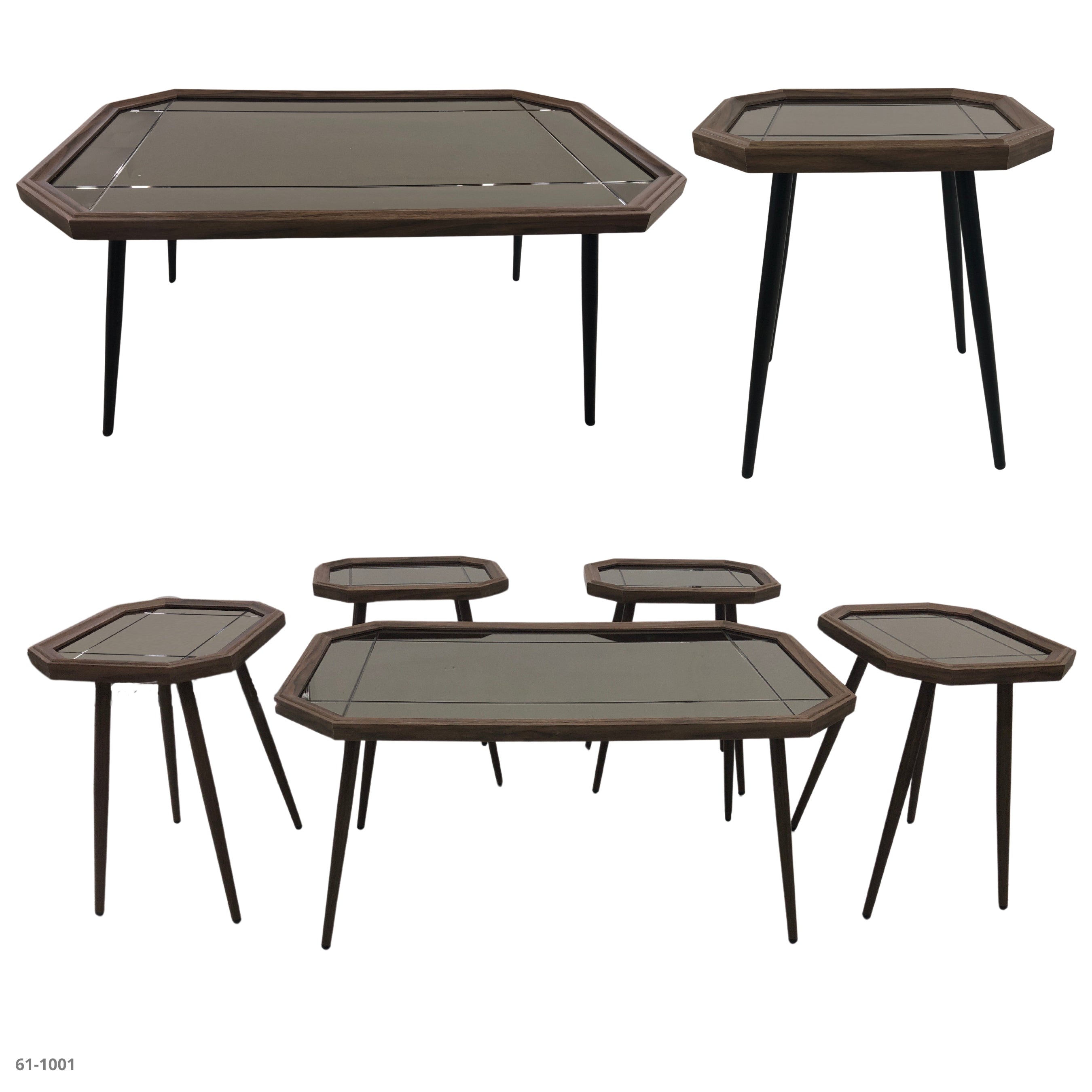 SET OF 5 PIECE TABLES WALNUT / 61-1053