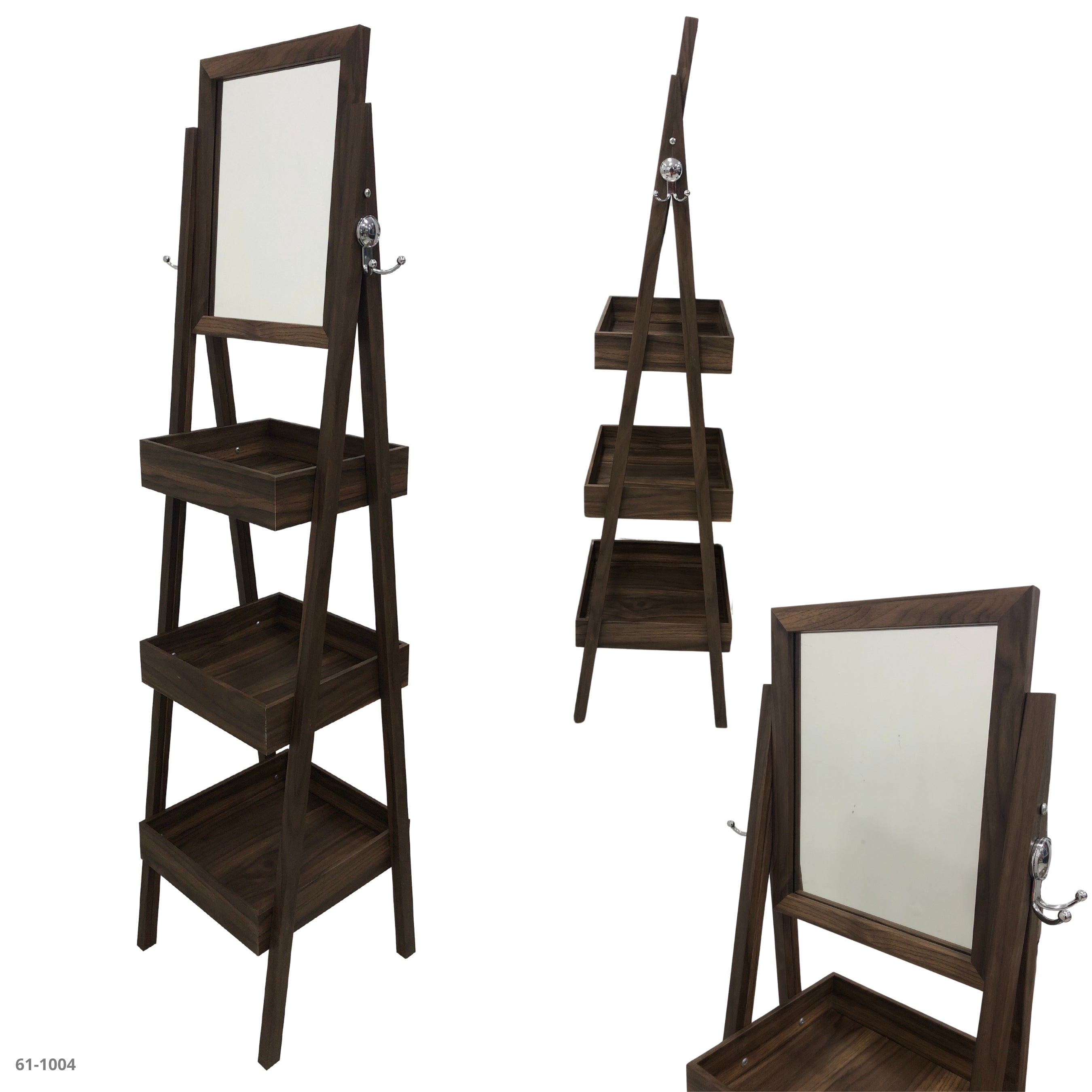 ESTANTERIA CON ESPEJO/NUEZ