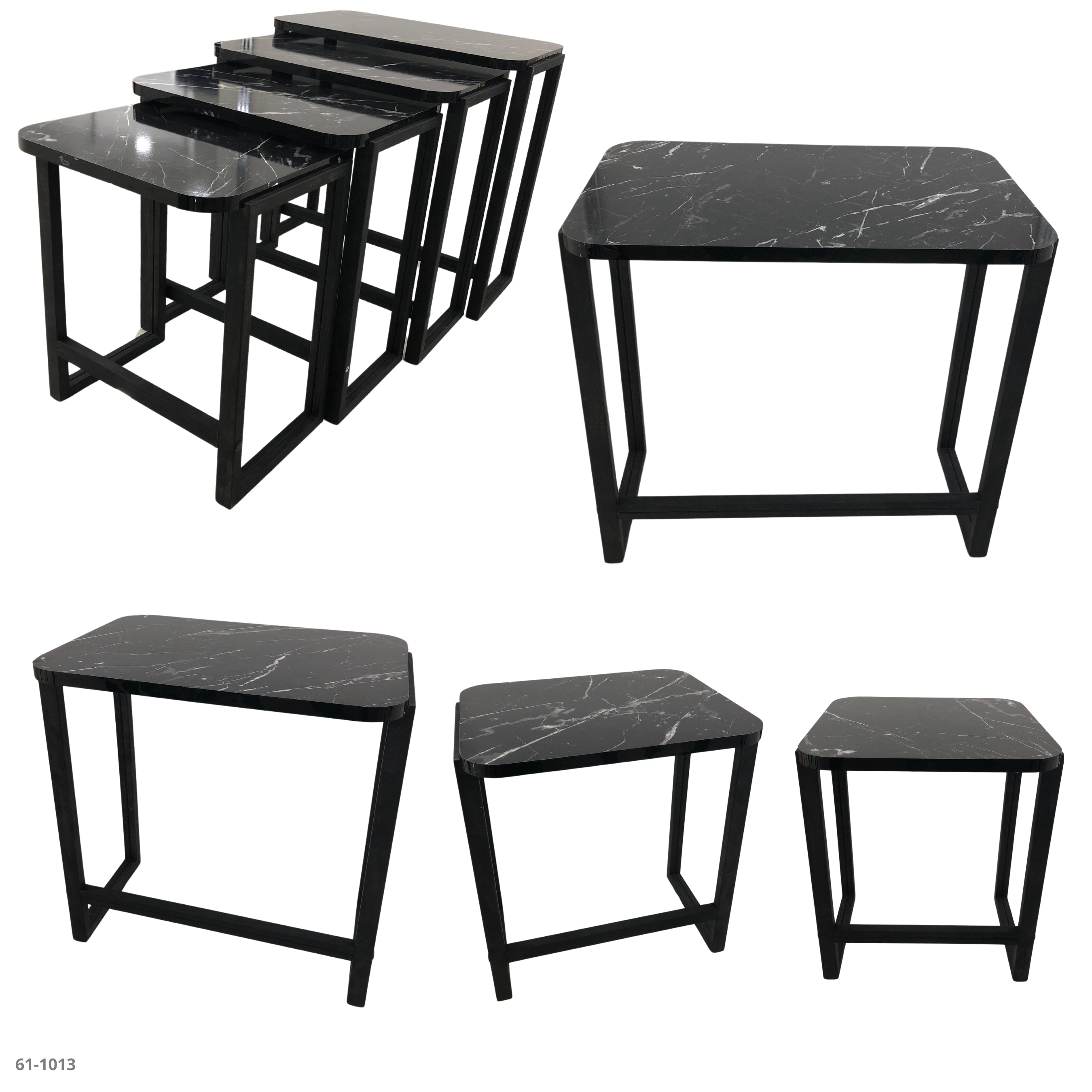 SET OF TABLES 4 PIECES BLACK / 61-1013