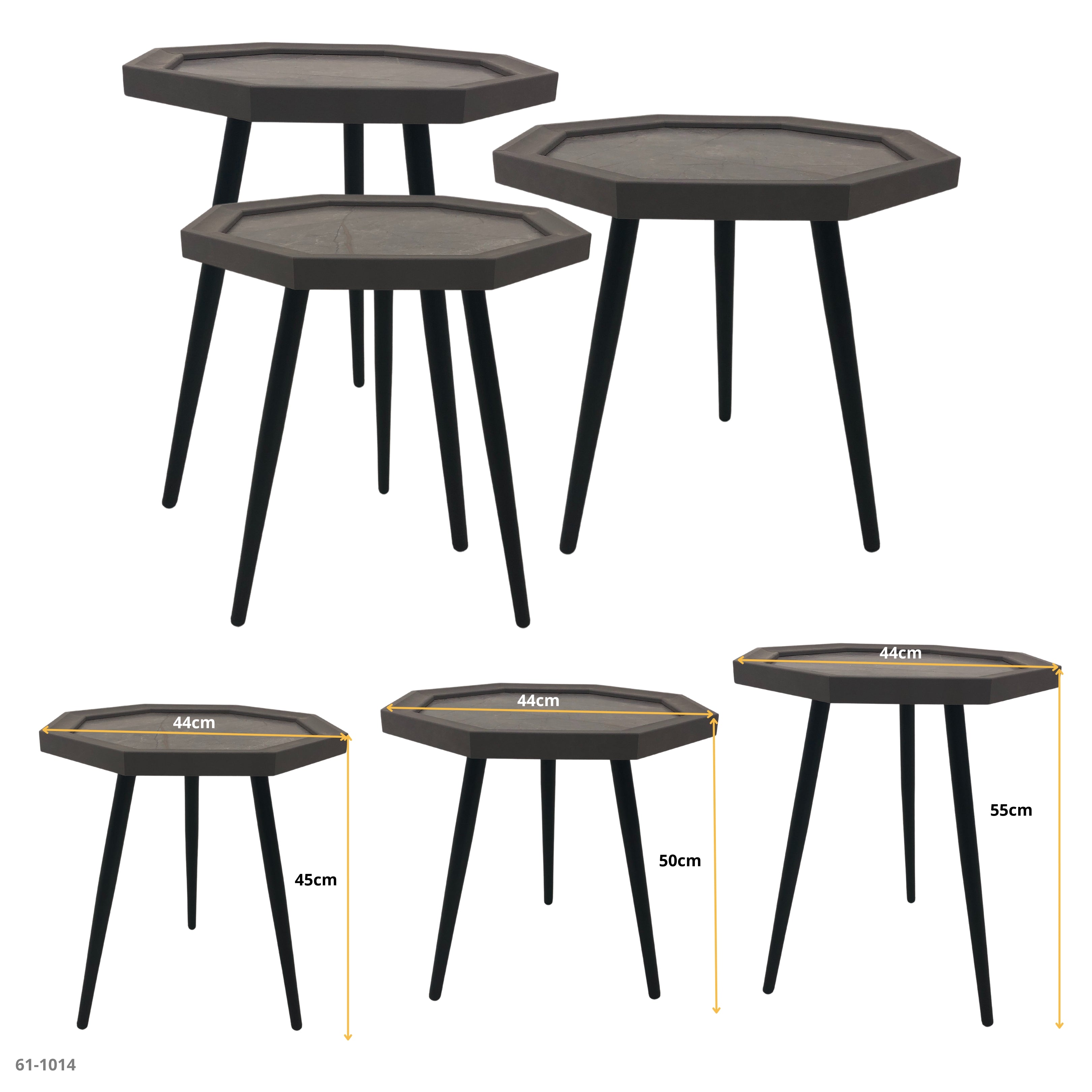 JGO MESITAS 3 PZA GRIS/GRIS OSCURO