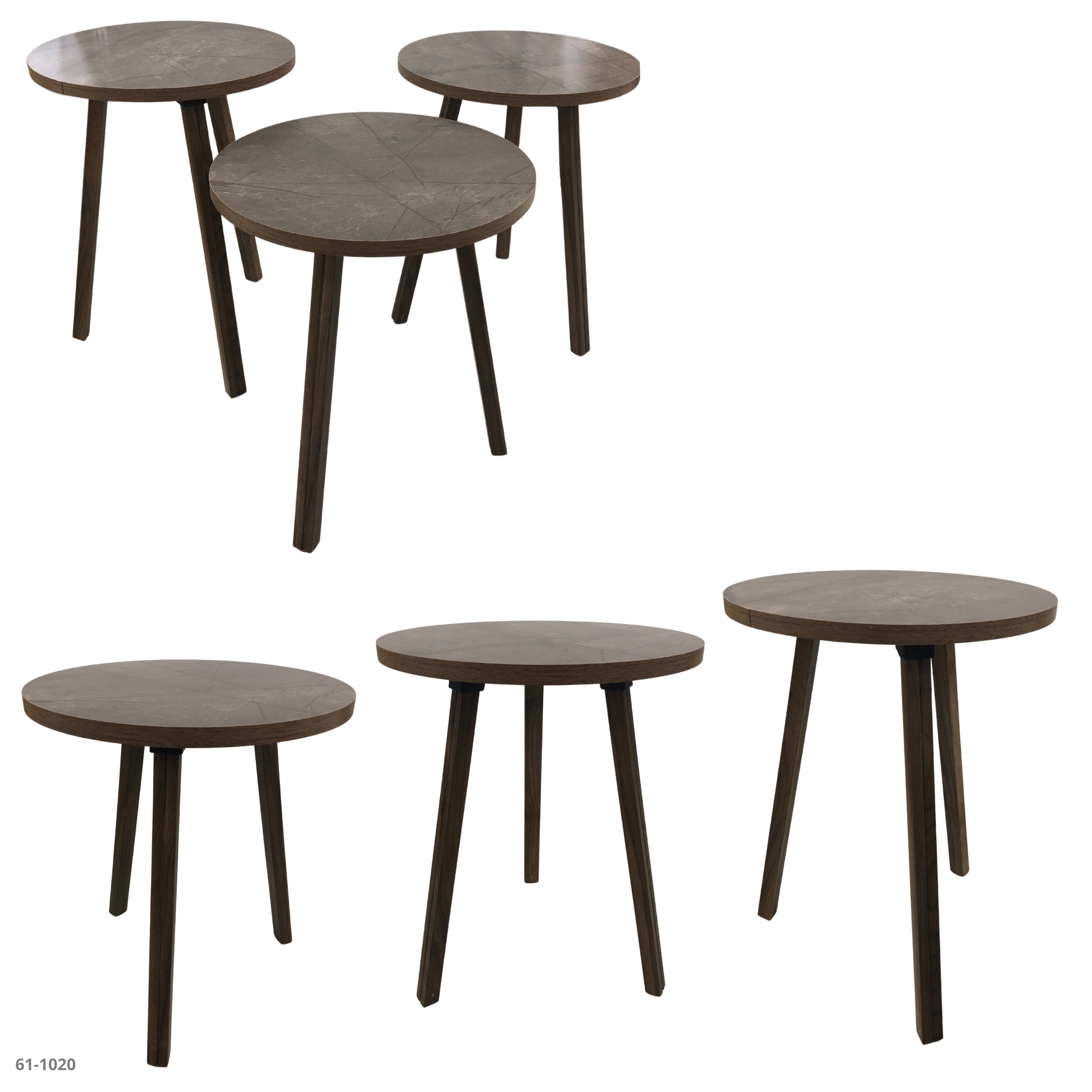 JGO MESITAS 3 PZA GRIS/NUEZ