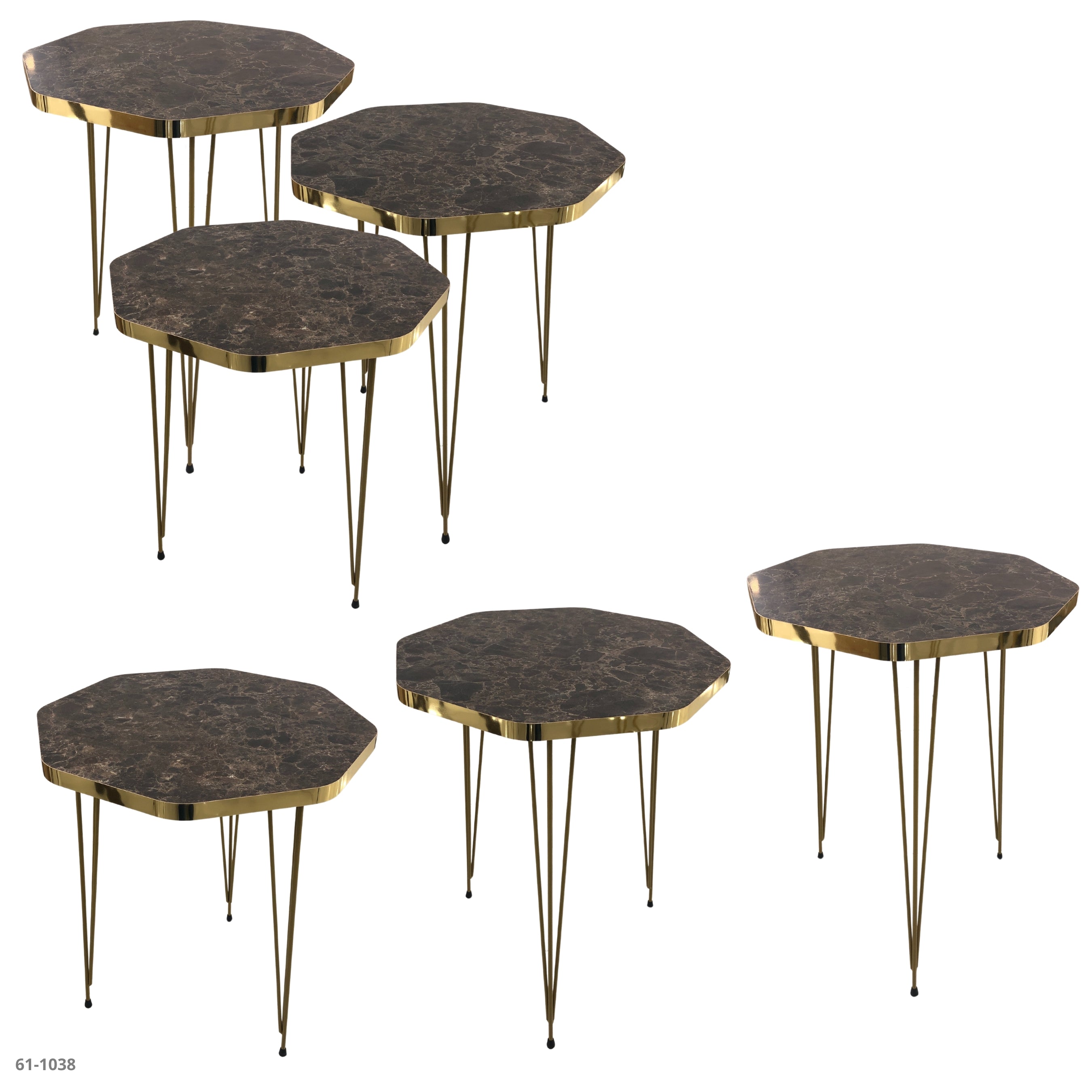 JGO MESITAS 3 PZA CHOCOLATE/DORADO