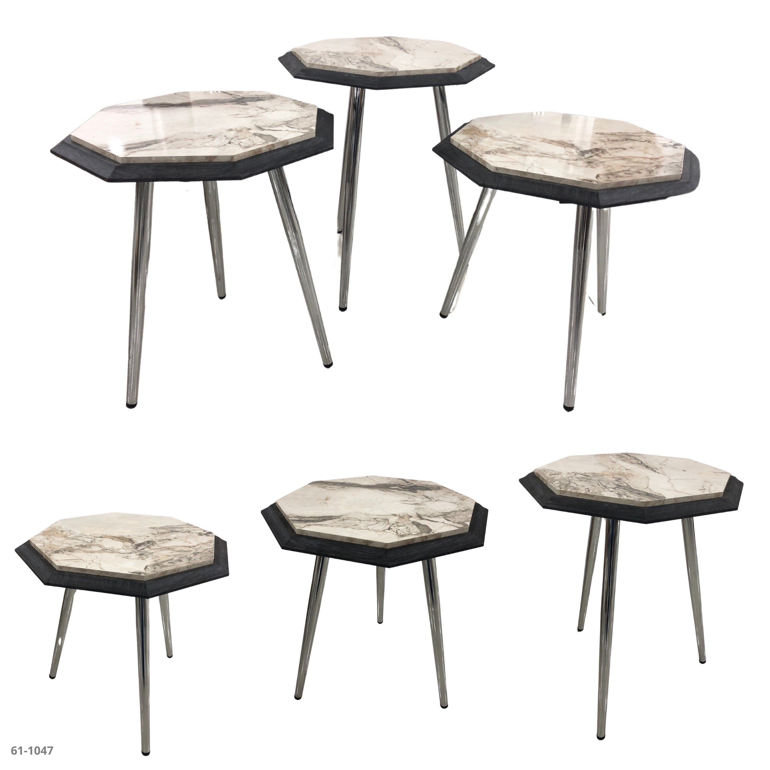 SET OF TABLES 3 PIECES WHITE / 61-1047